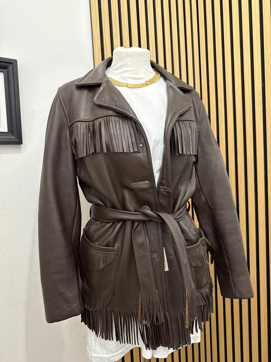 Giacca In Vera Pelle con frange