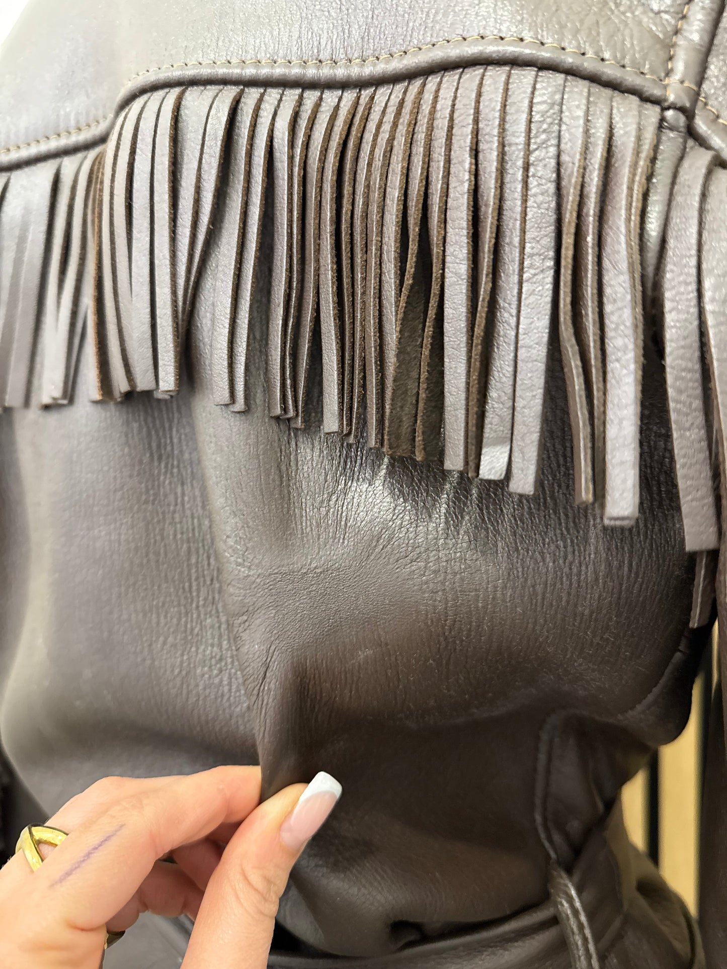 Giacca In Vera Pelle con frange