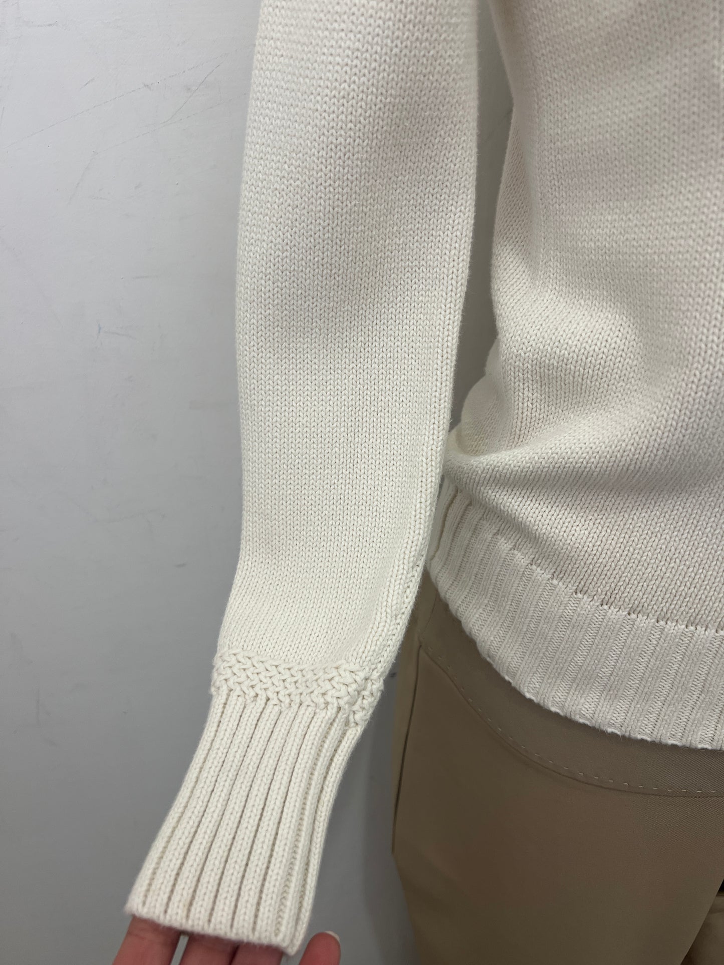 Maglione Ralph Lauren a Costine con Collo a Scialle – Crema