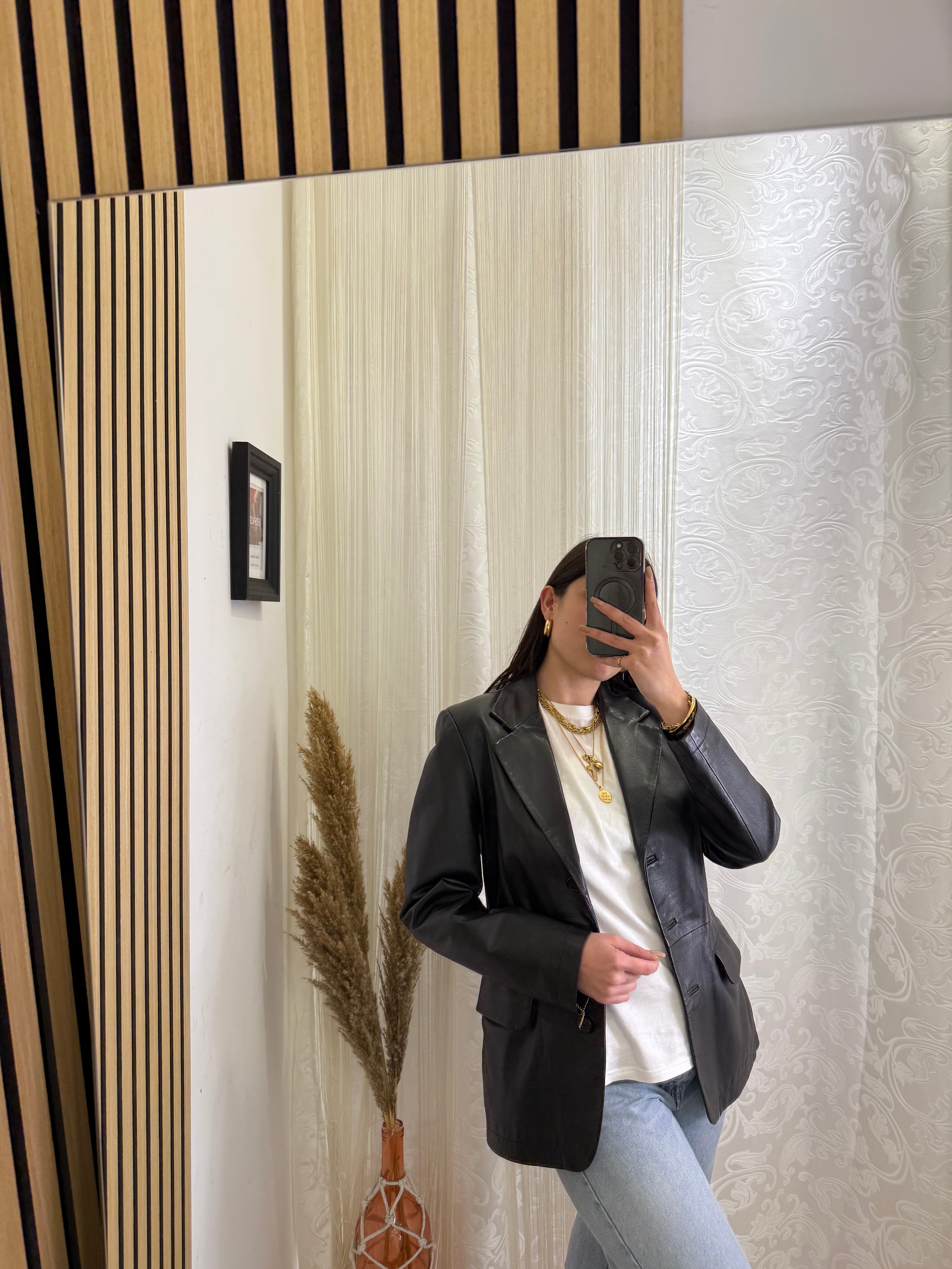 Blazer in vera pelle