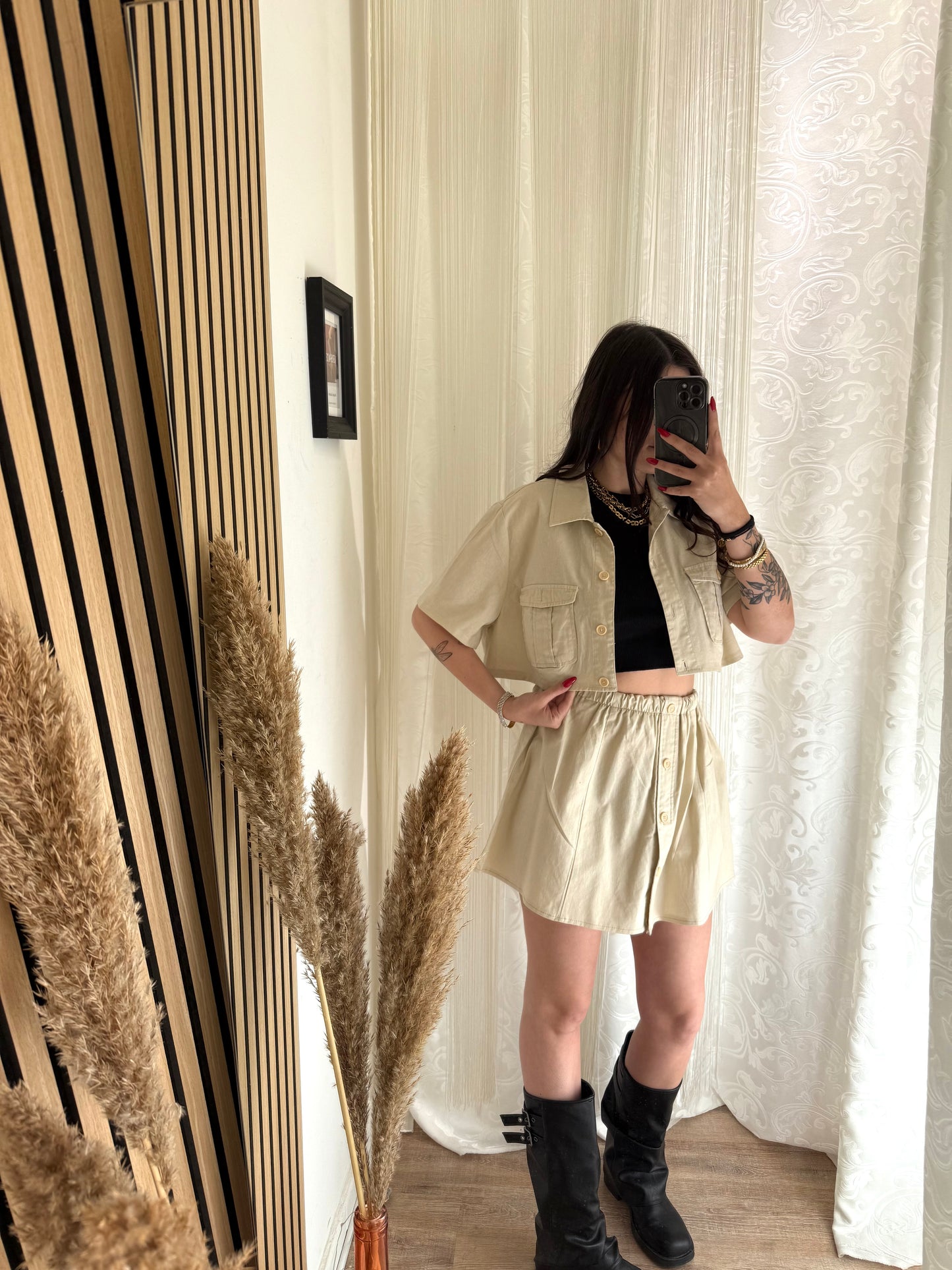 Coordinato Camicia Crop e gonna
