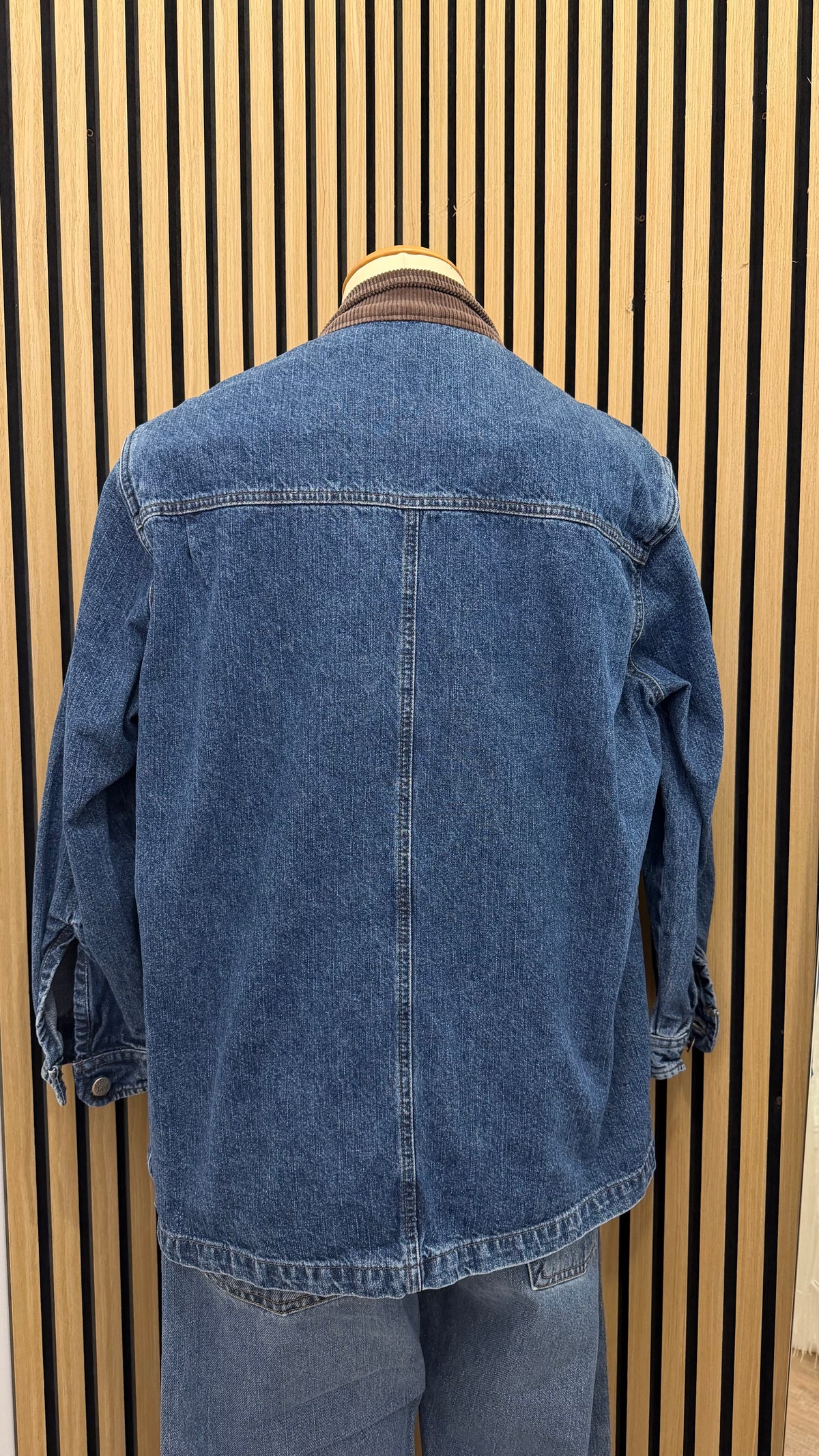 Giacca in Denim Lee con Colletto in Velluto