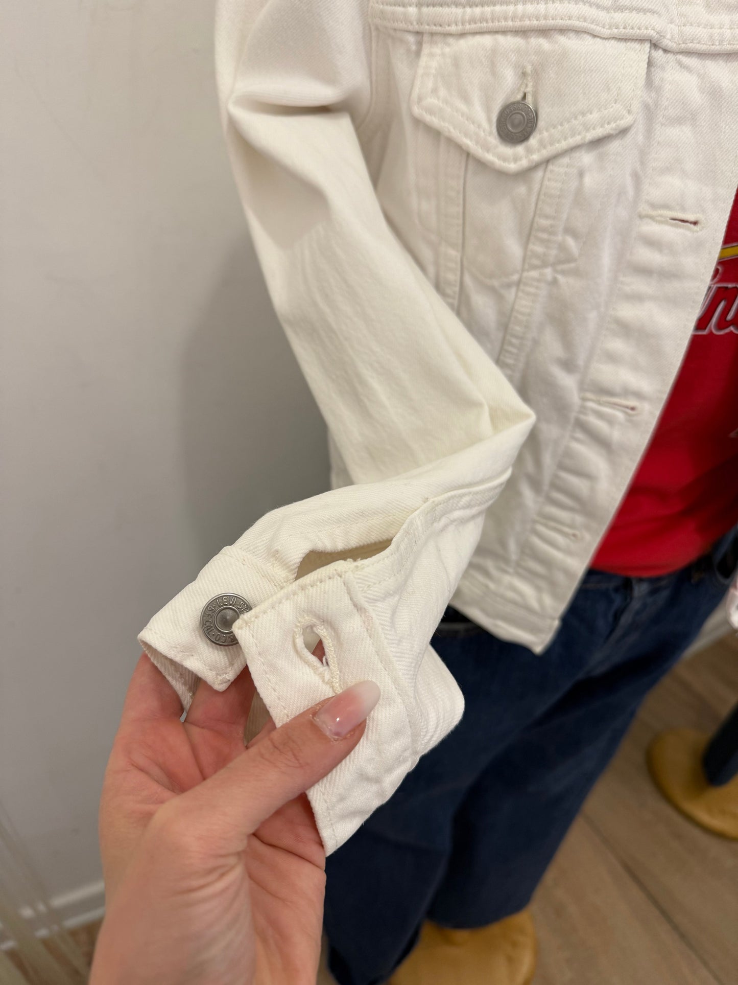 Giacca Jeans Levi's Bianca Vintage - Taglia M