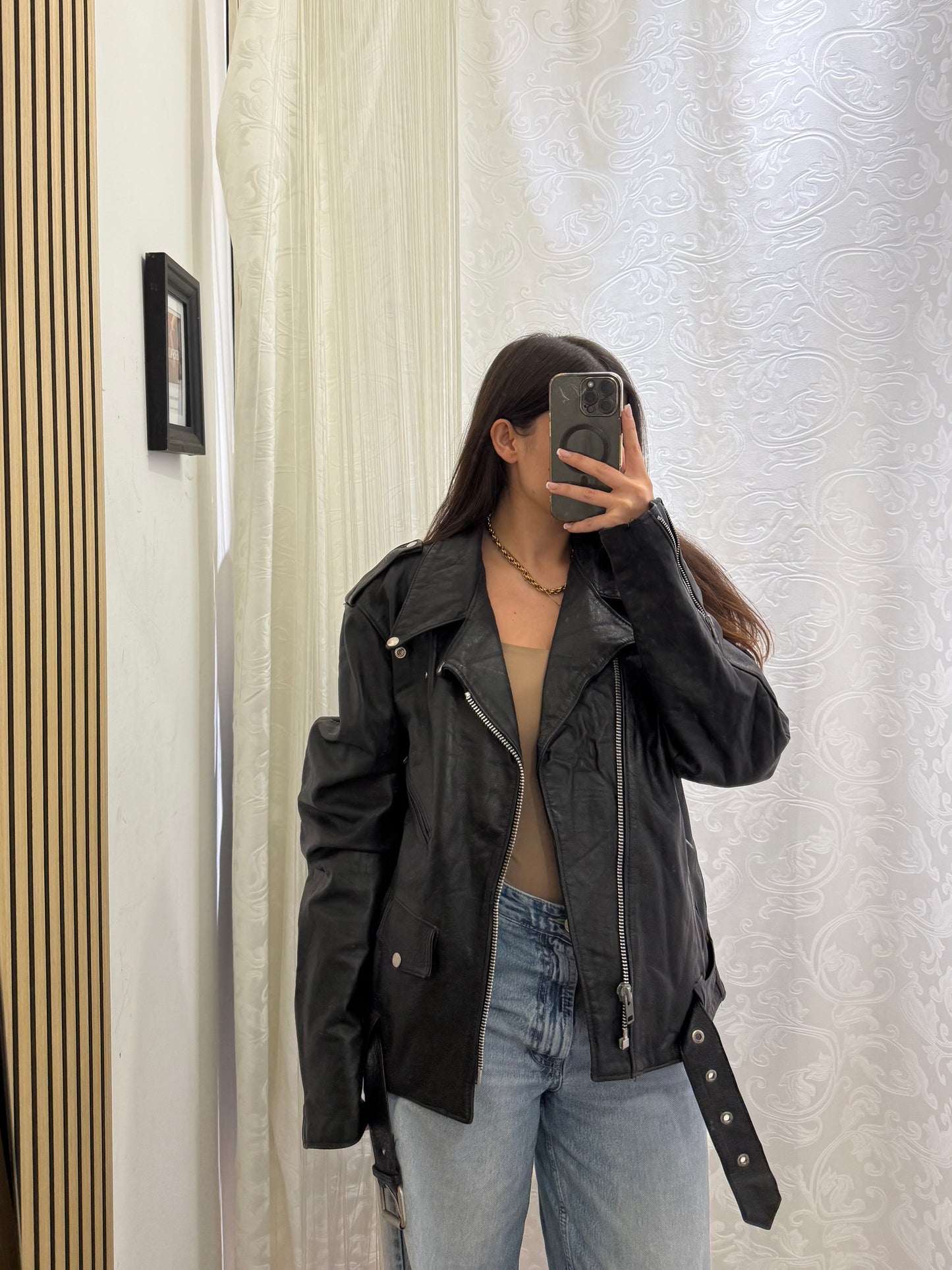 Chiodo in vera pelle, unisex