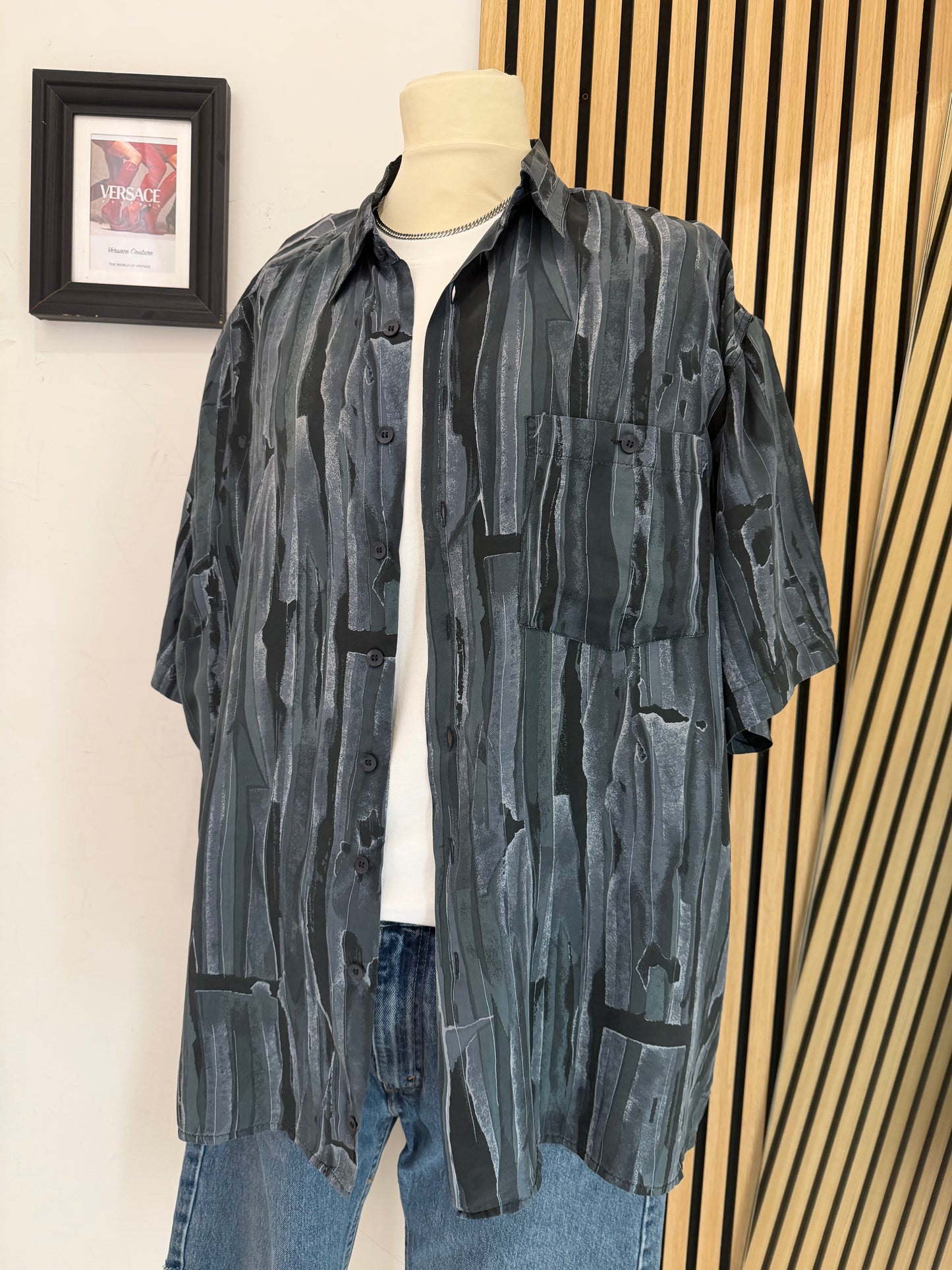Camicia Vintage in seta a fantasia XL