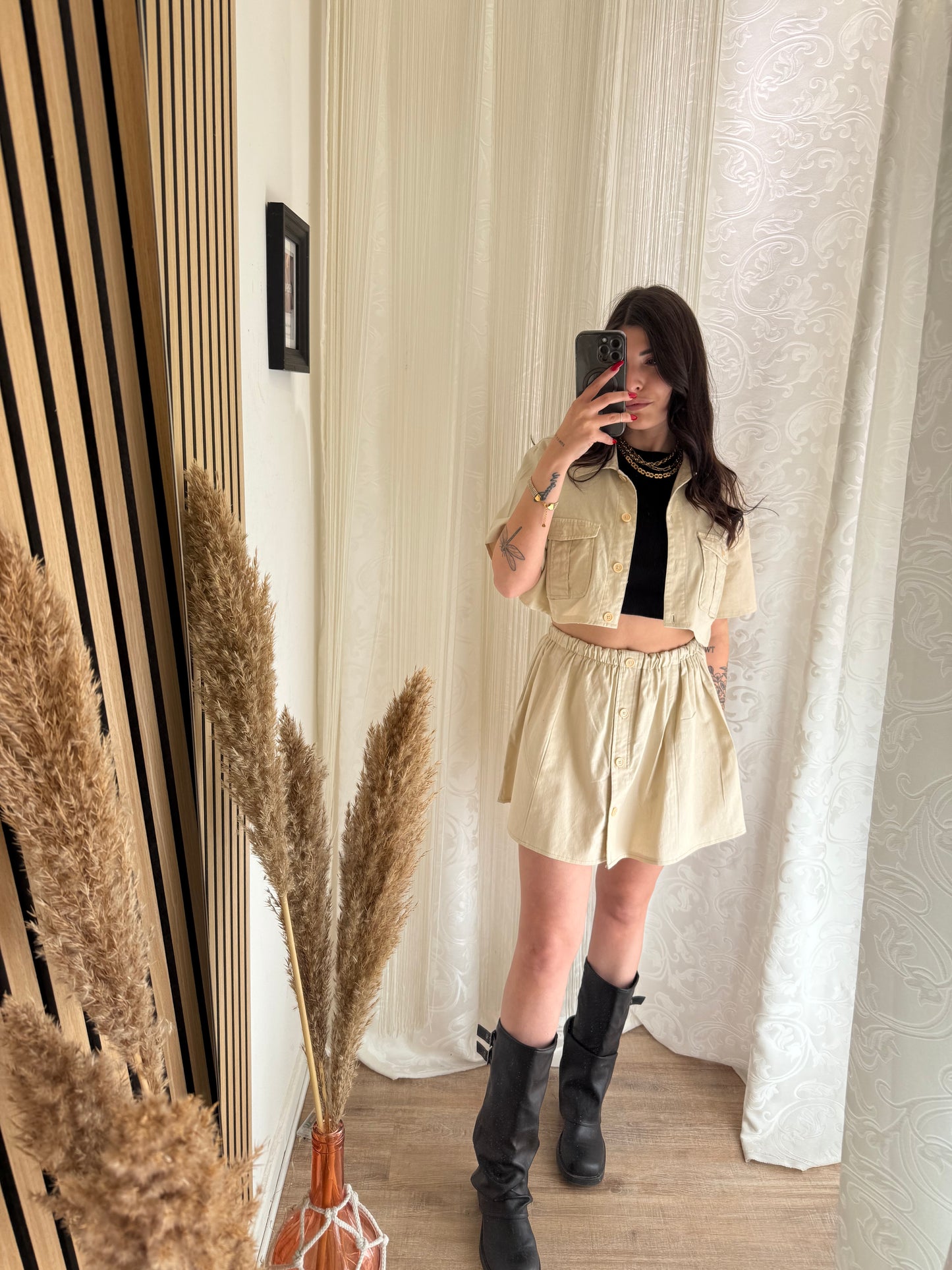 Coordinato Camicia Crop e gonna