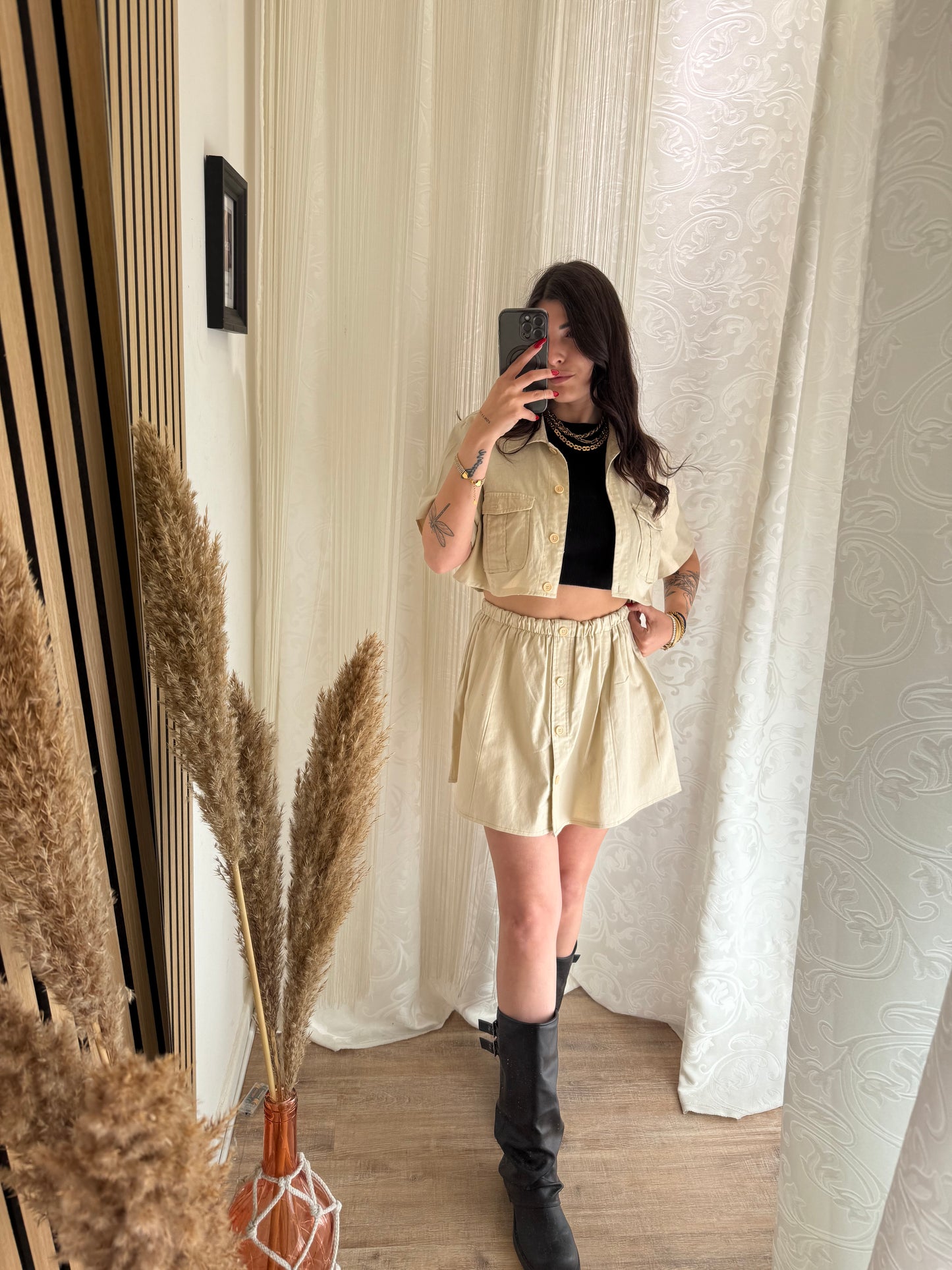 Coordinato Camicia Crop e gonna