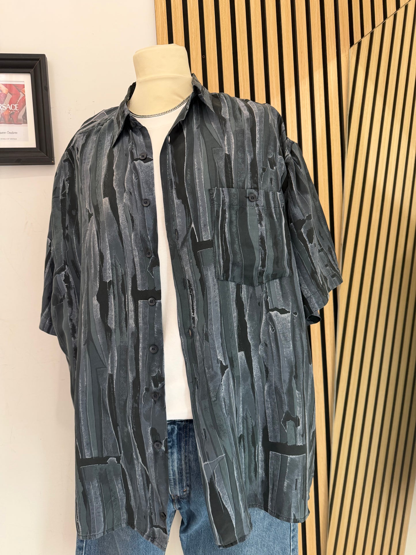 Camicia Vintage in seta a fantasia XL