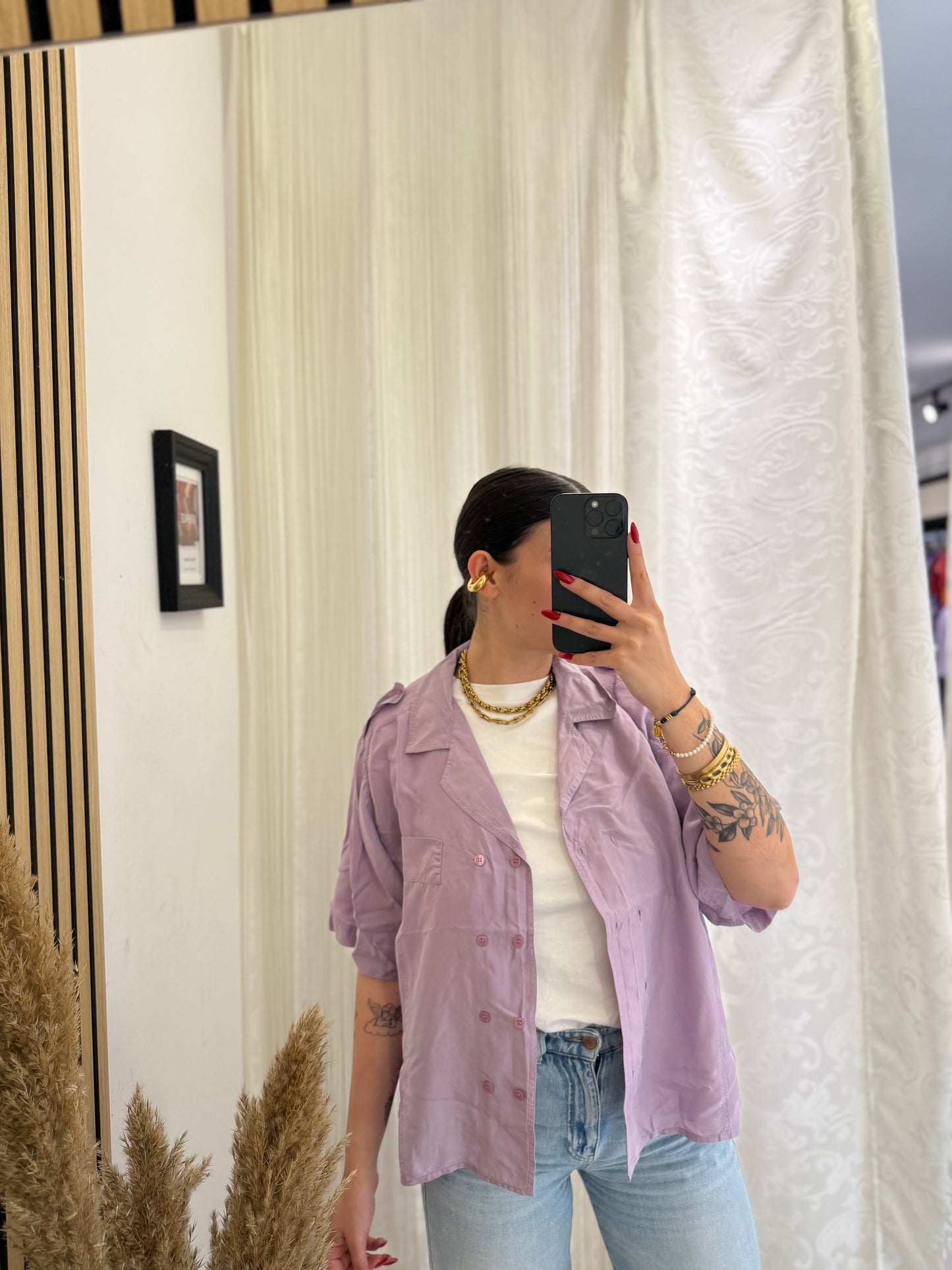 Camicia Vintage crop in seta
