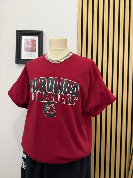 T-shirt vintage Hanes dei Carolina Gamecocks in bordeaux unisex