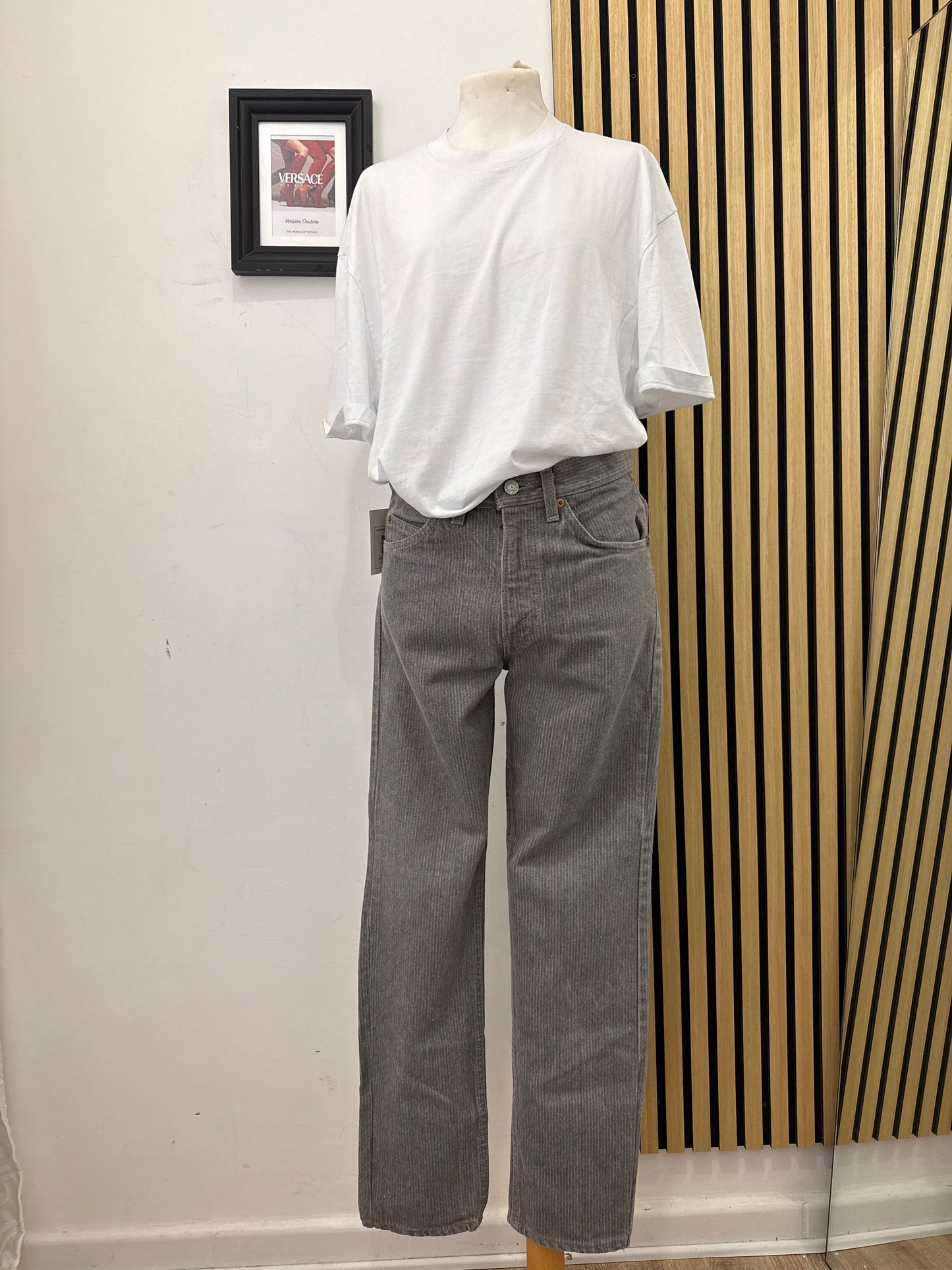 Vintage Levi's Pinstripe Jeans  Grey