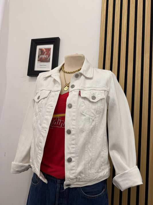 Giacca Jeans Levi's Bianca Vintage - Taglia M