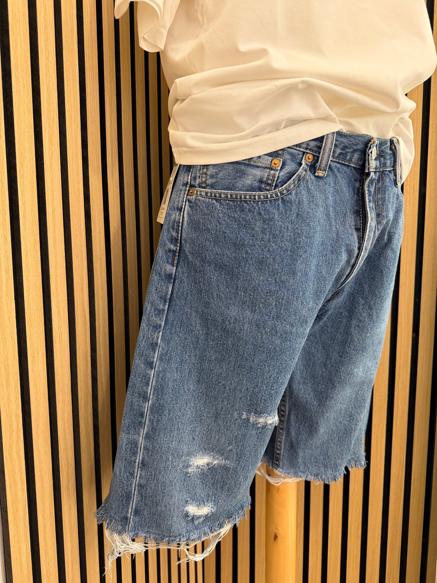 Shorts in Jeans Levi's 505 Regular Custom Cut-Off  tg46/48 ita