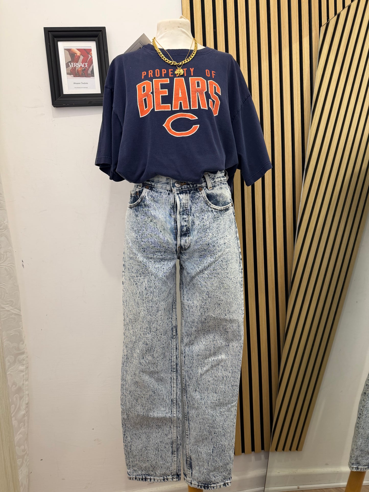 Jeans Levi's 701 Vintage Custom — Acid Wash con tasche spostate