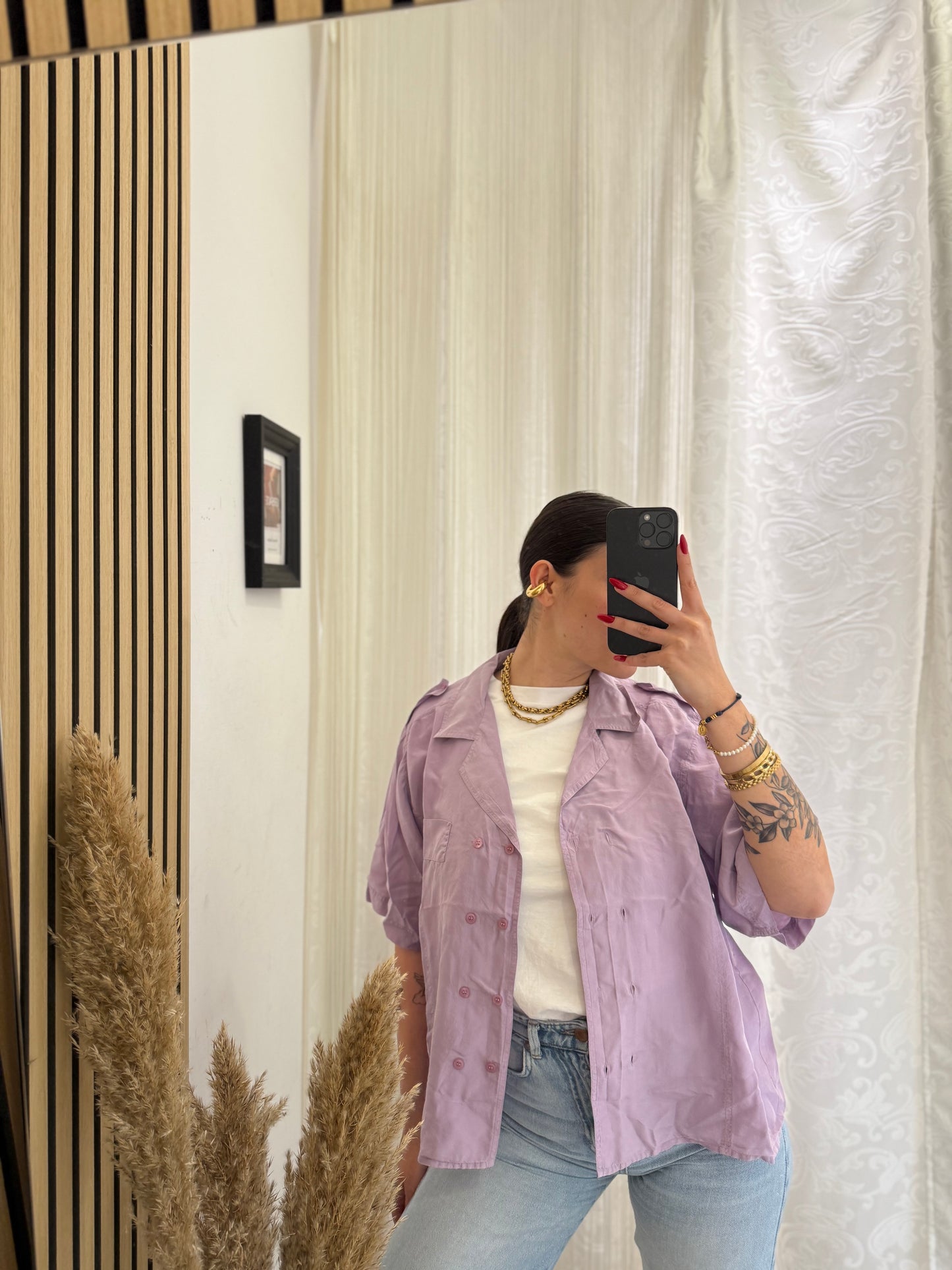 Camicia Vintage crop in seta
