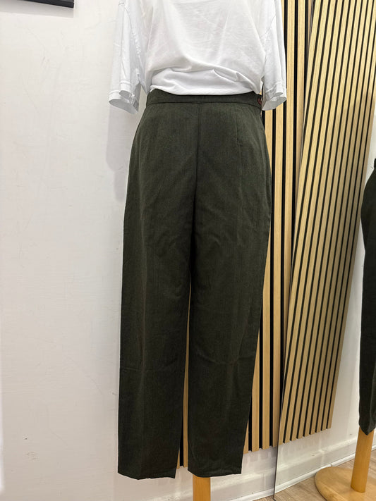 Pantalone Verdone Vintage in Pura Lana Vergine Made in Italy