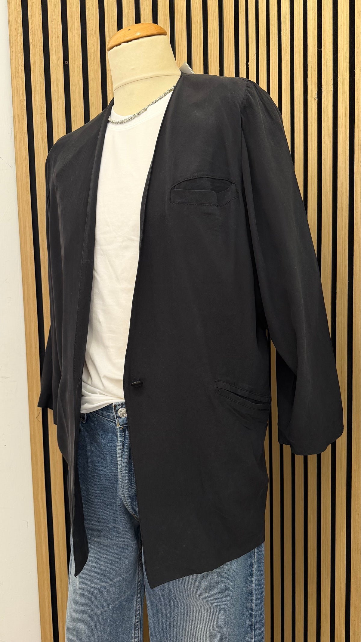 Blazer / Giacca Vintage in Seta 100% CINO ZOIS – Taglia 44