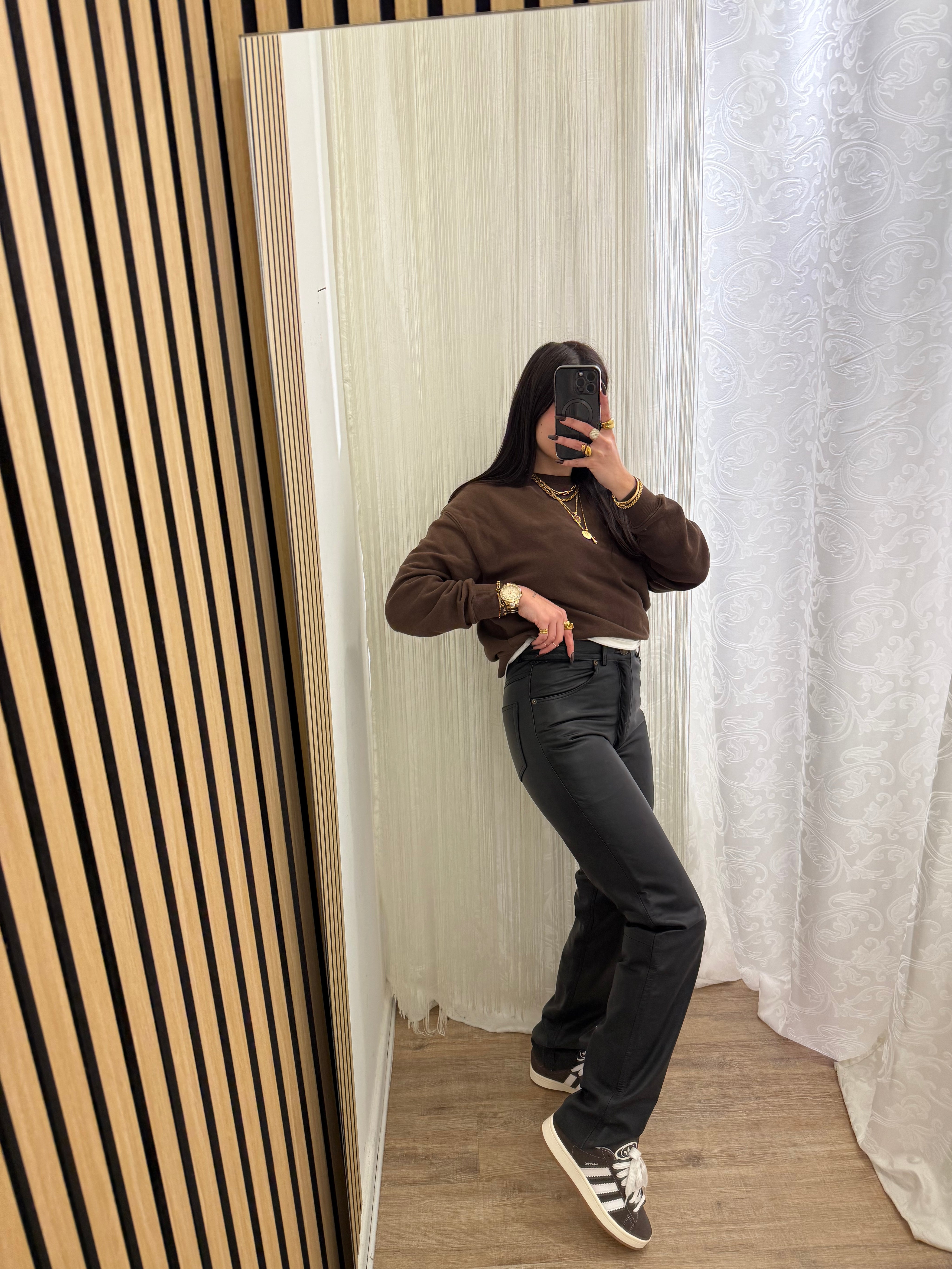 Pantalone in vera pelle