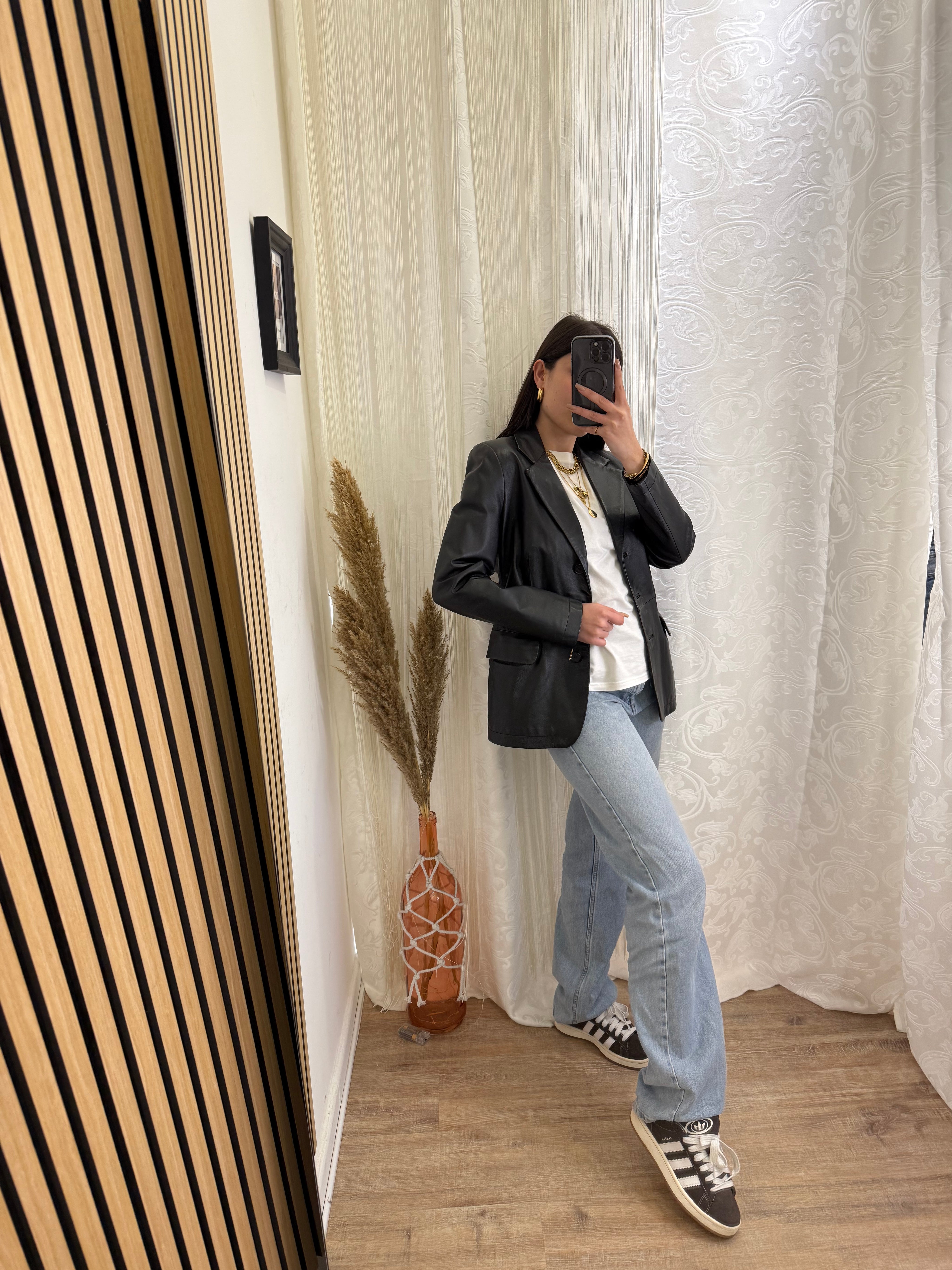 Blazer in vera pelle
