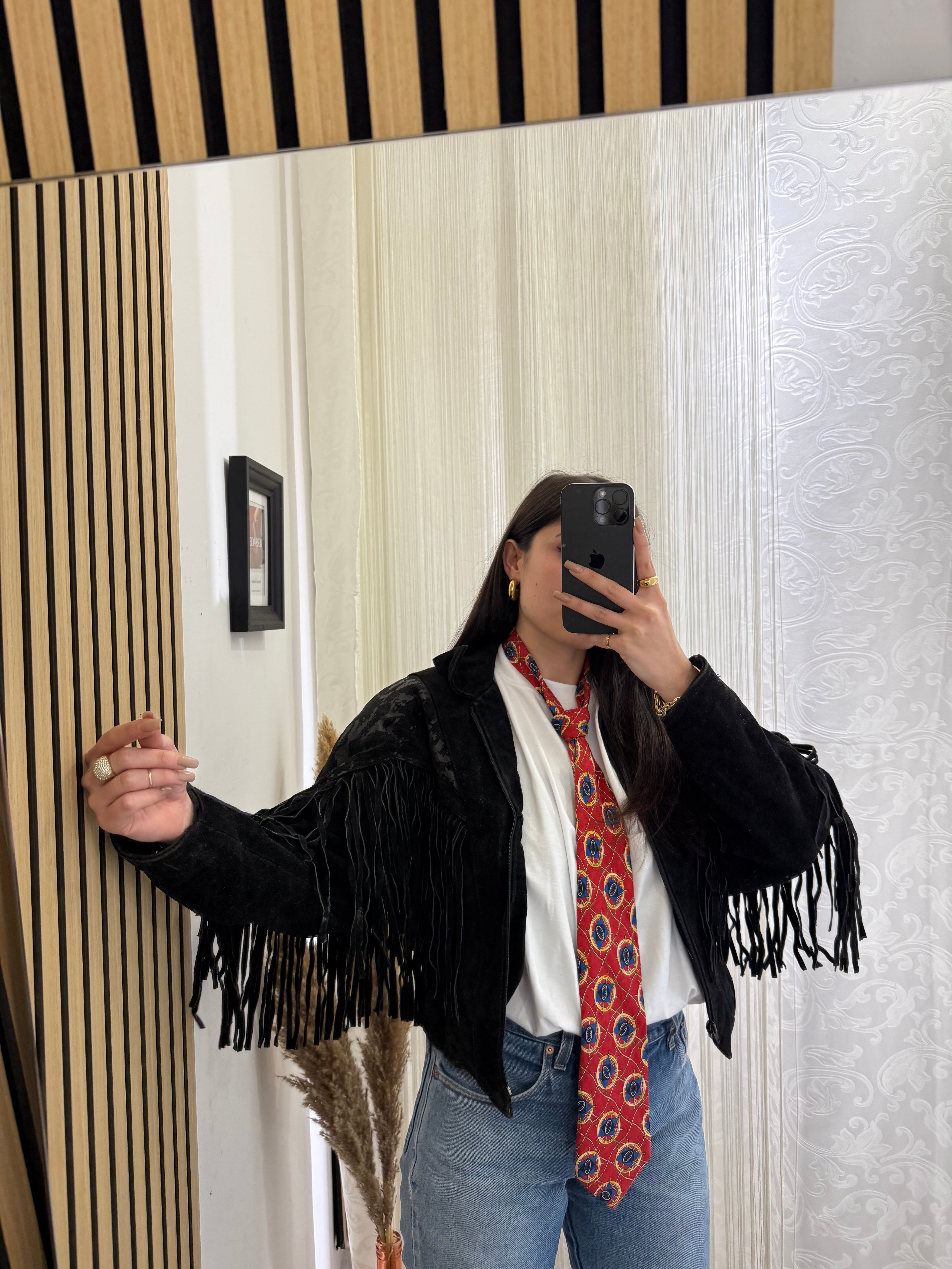 Giacca In Vera Pelle Crop