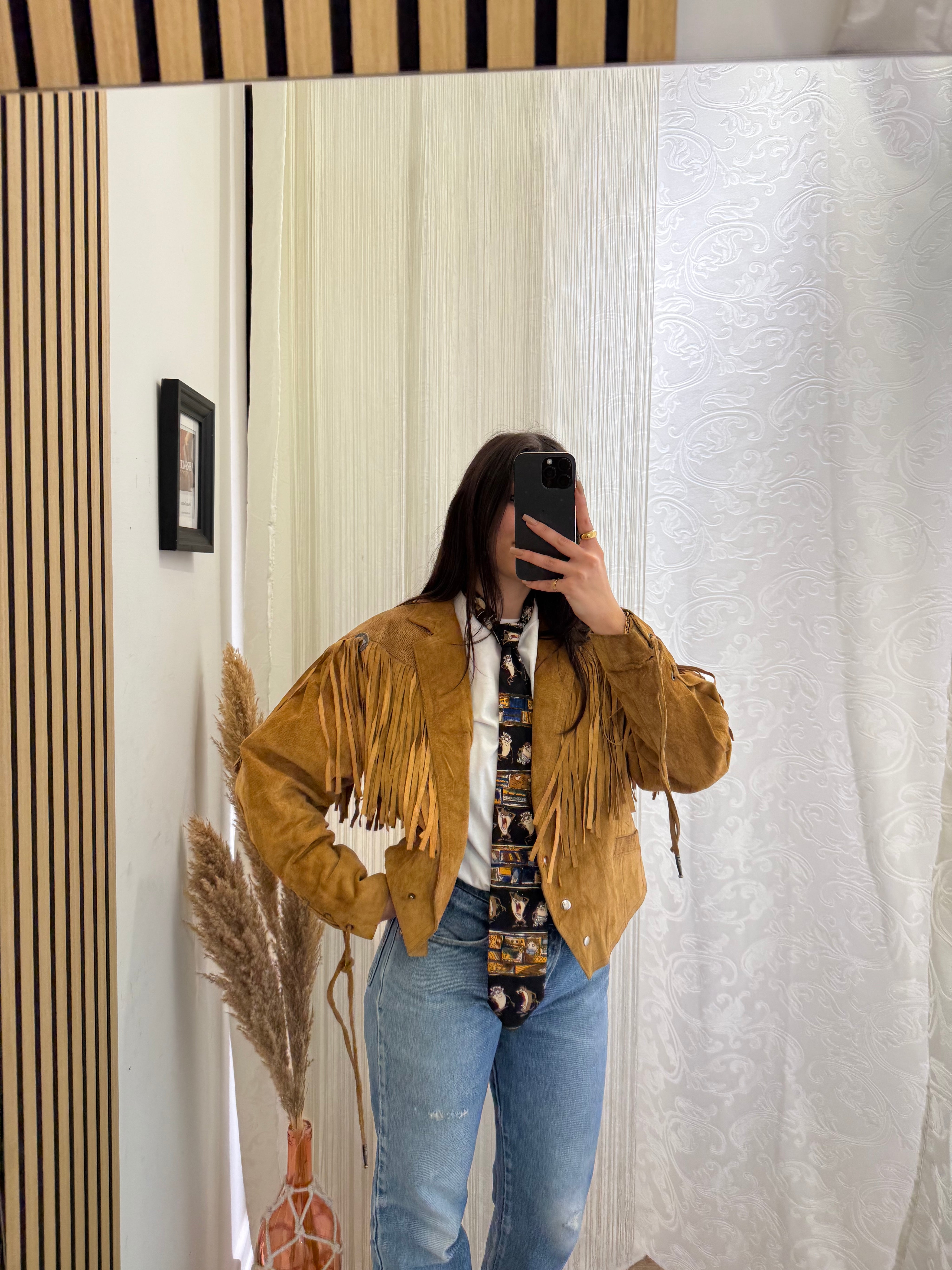 Giacca In Vera Pelle Crop