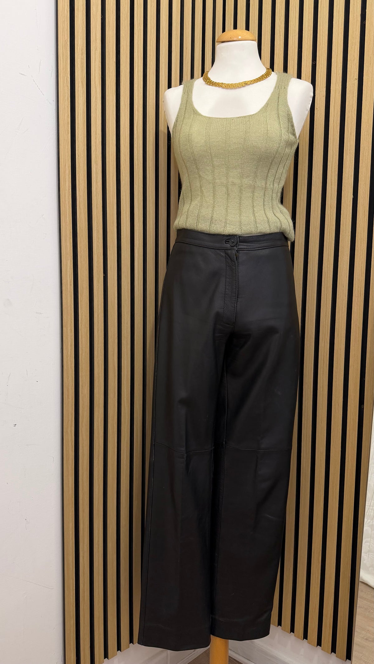 Pantaloni Vintage in Vera Pelle Nera