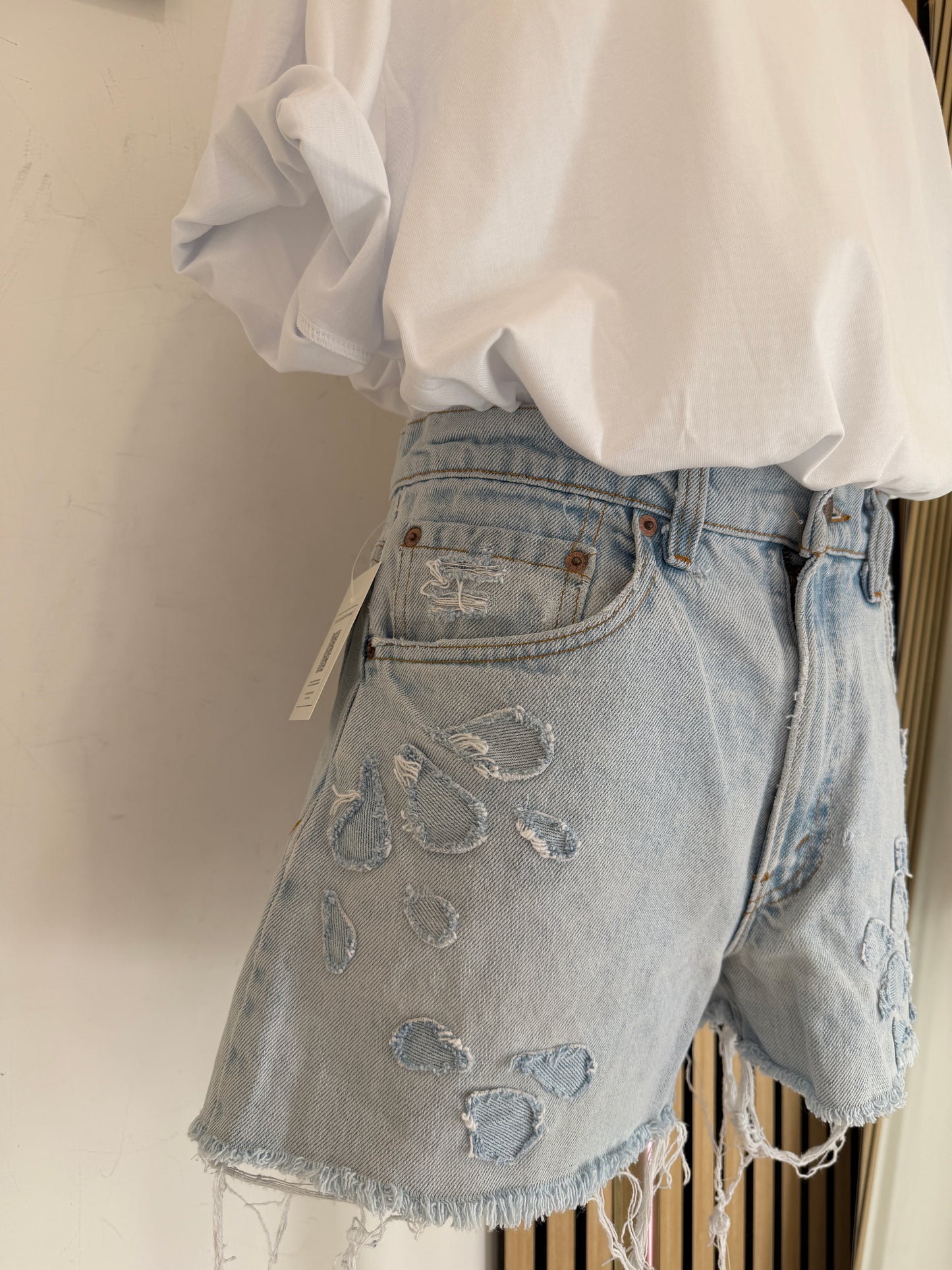 Shorts in Denim Levi's® con Toppe Handmade Custom 42it