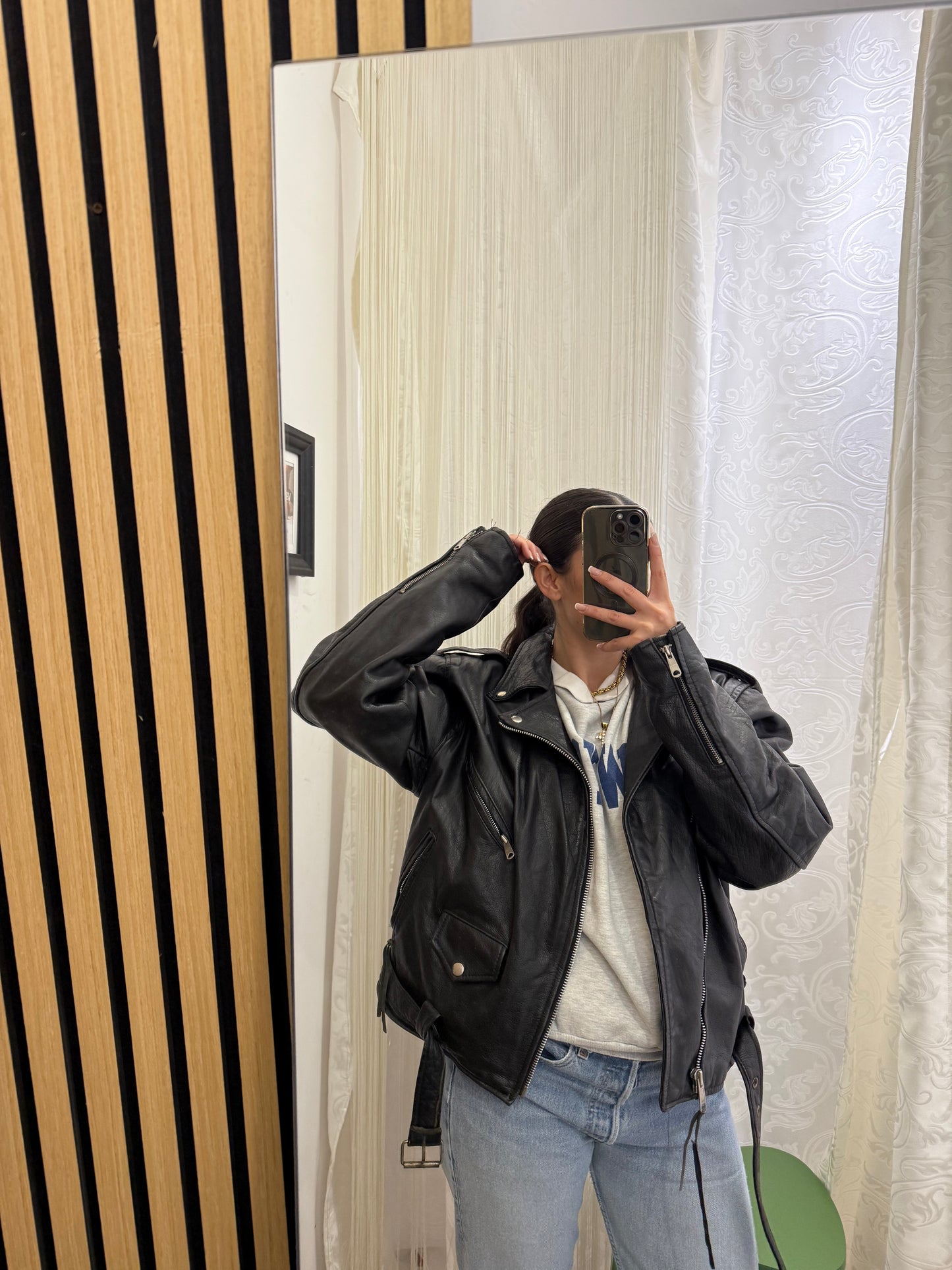 Chiodo in vera pelle, unisex