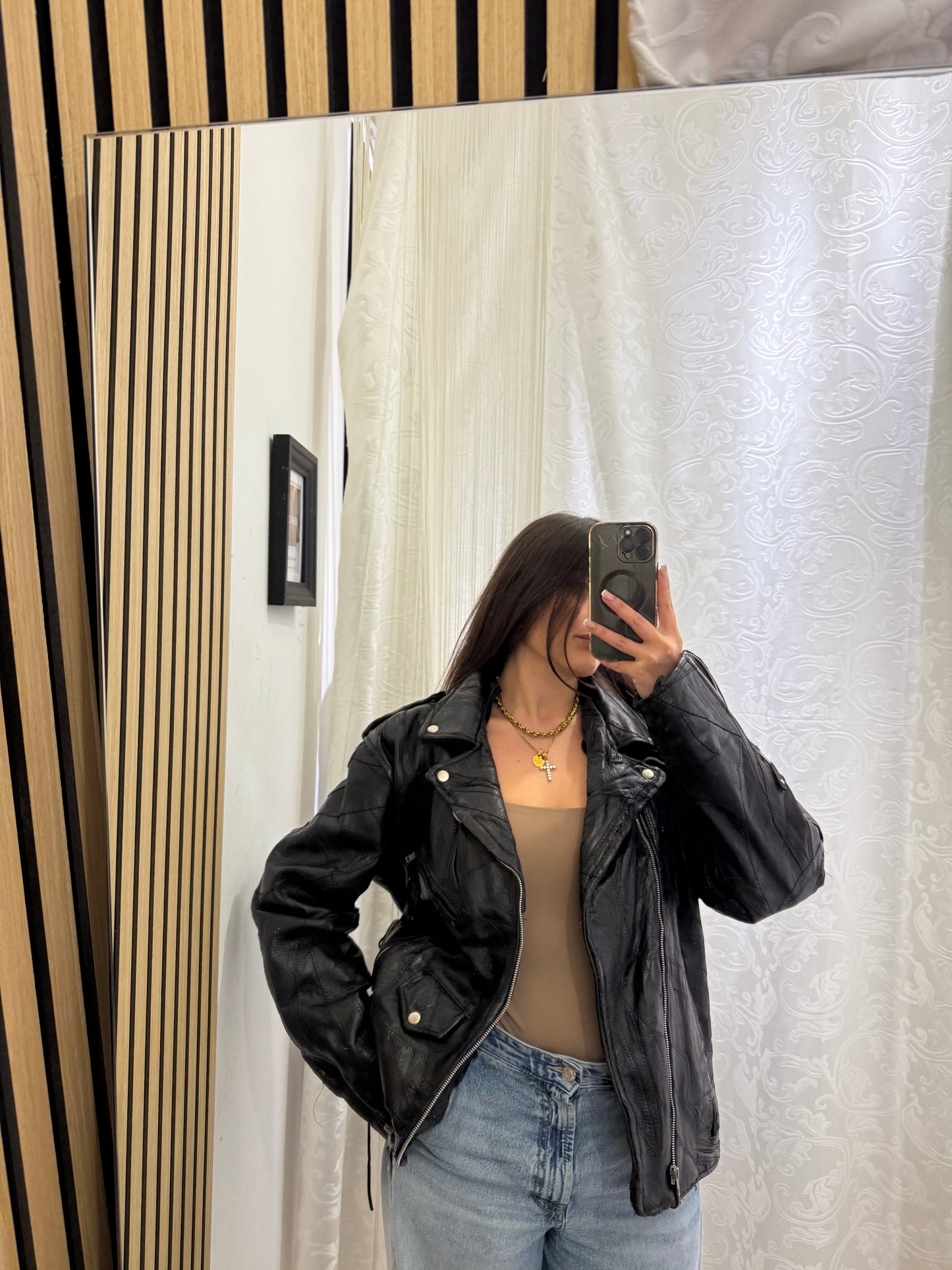 Chiodo in vera pelle, unisex