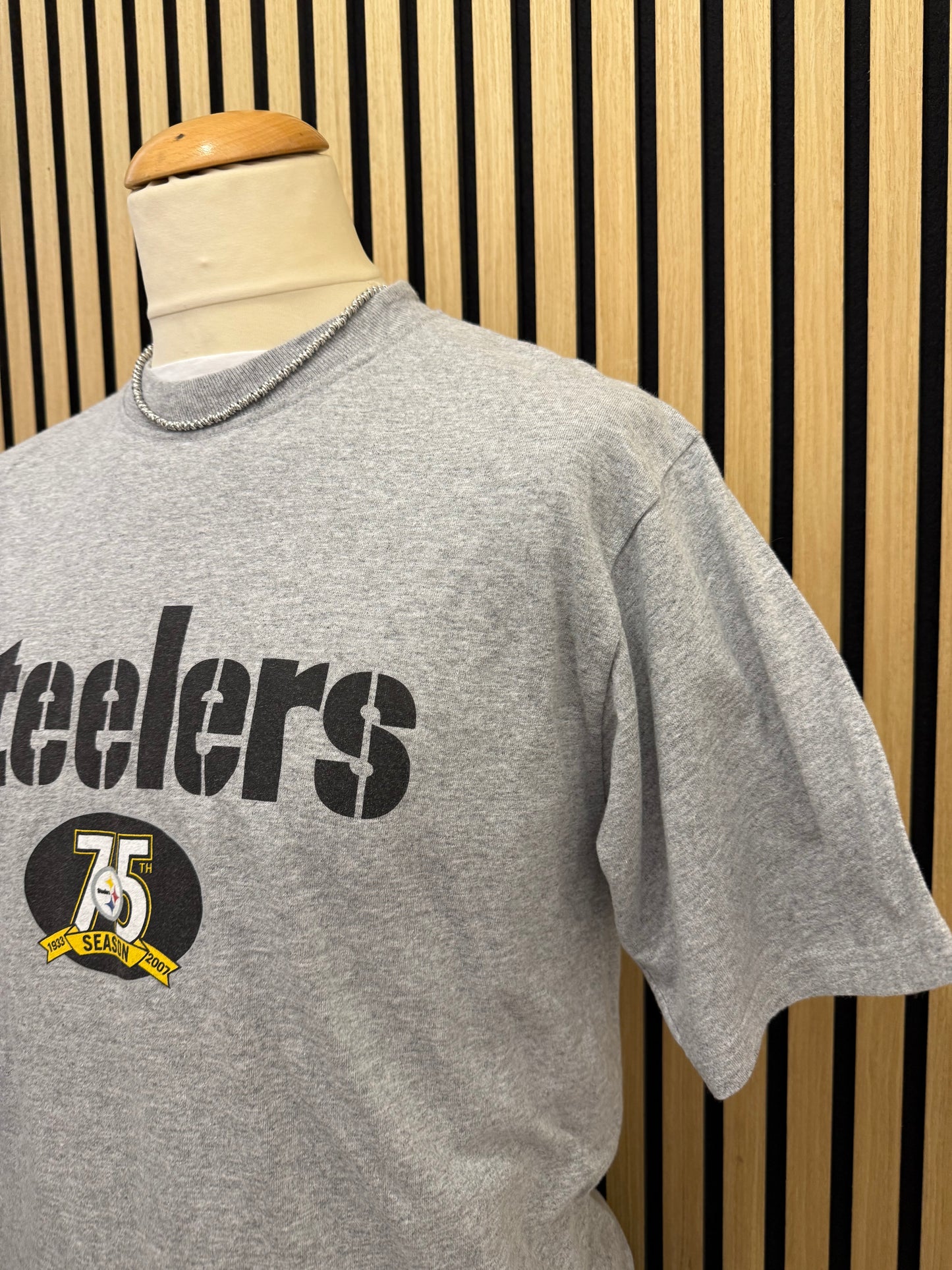 T-shirt Unisex Vintage Pittsburgh Steelers 75th Season – Commemorativa NFL Anni '00