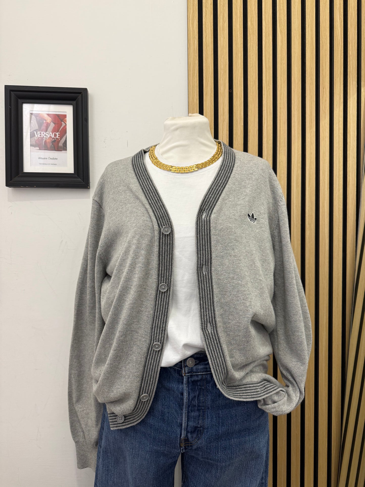 Cardigan vintage Adidas Originals unisex