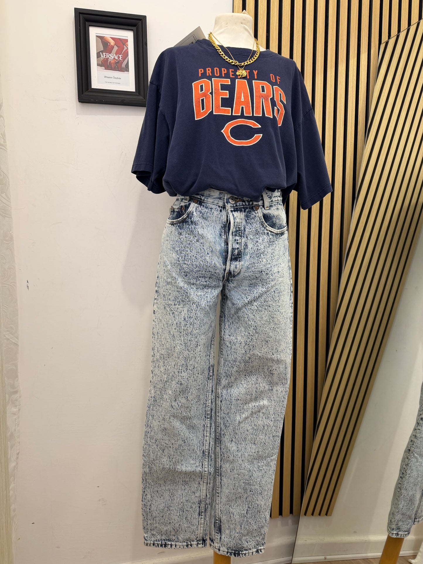 Jeans Levi's 701 Vintage Custom — Acid Wash con tasche spostate