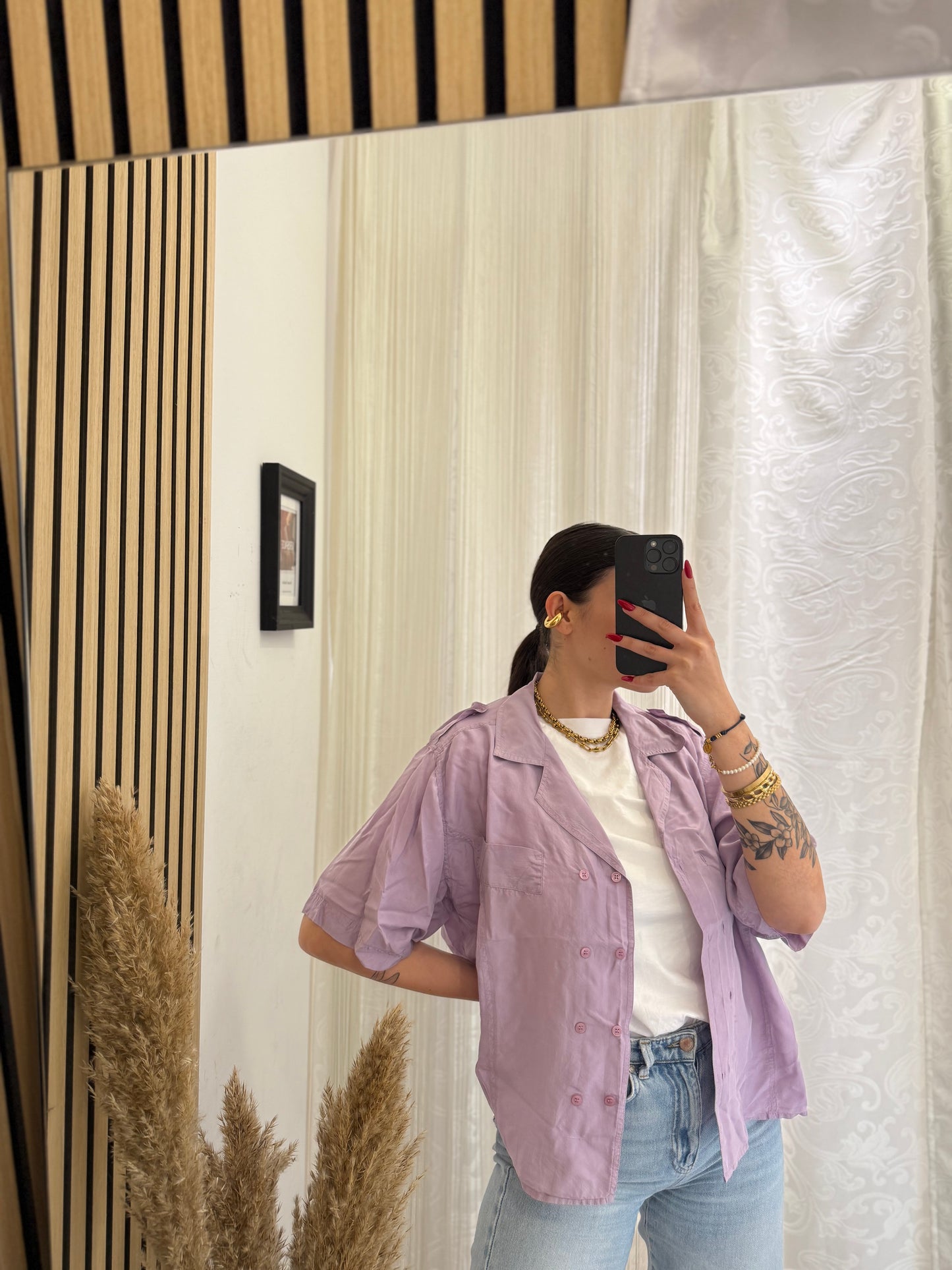 Camicia Vintage crop in seta