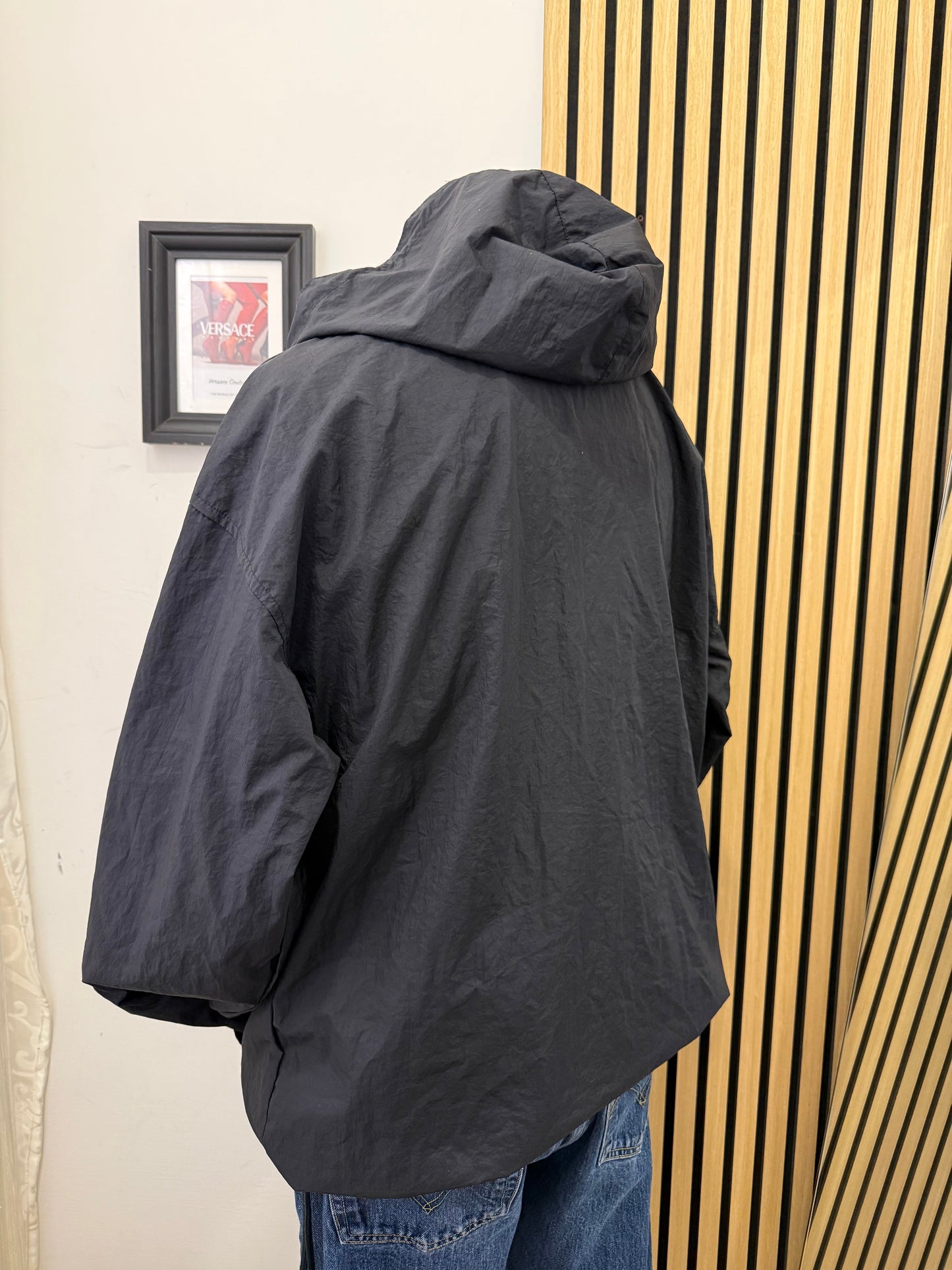 Vintage Anorak Jacket con Fodera Bordeaux