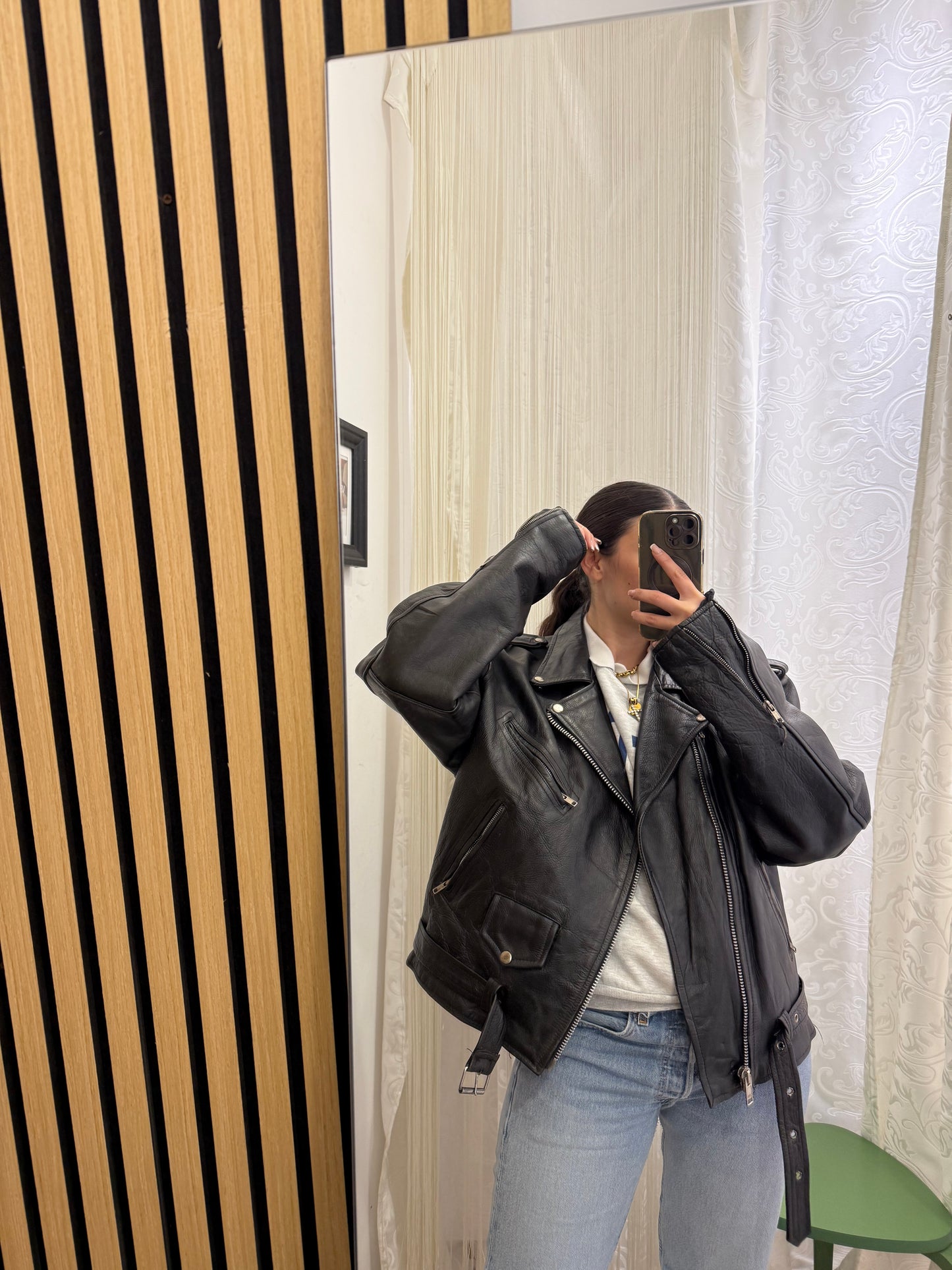 Chiodo in vera pelle, unisex