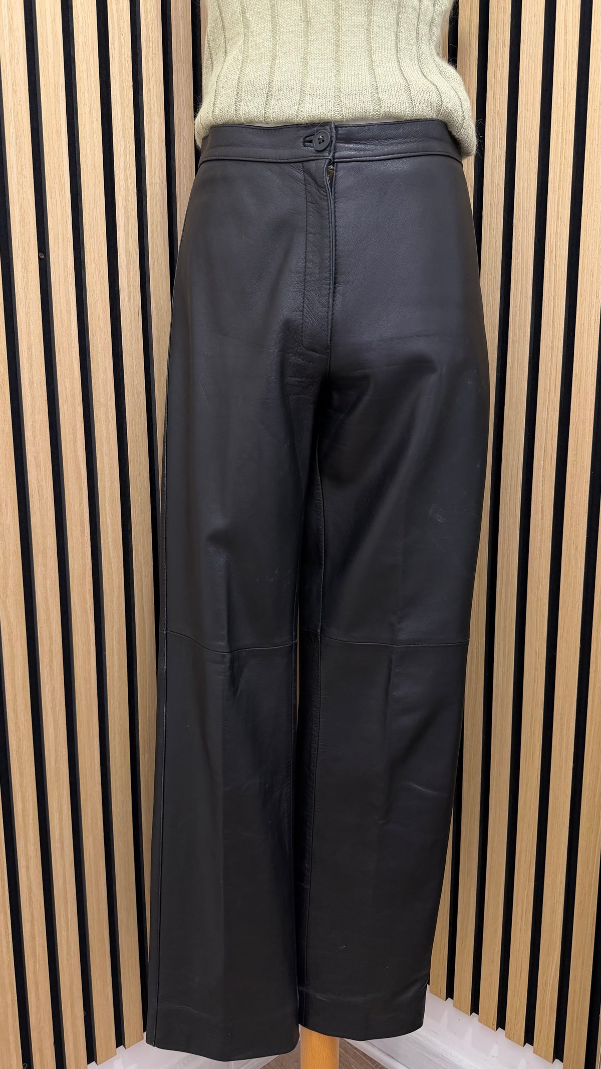 Pantaloni Vintage in Vera Pelle Nera