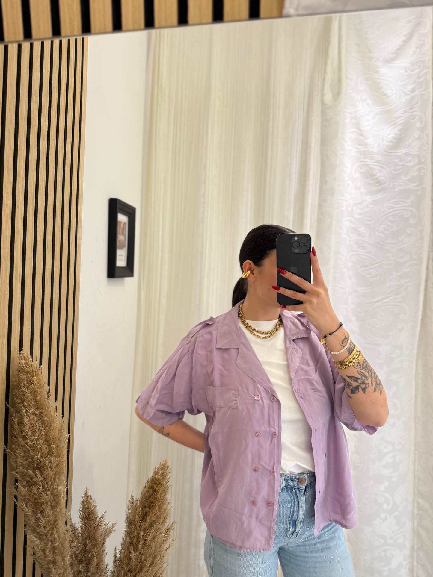 Camicia Vintage crop in seta