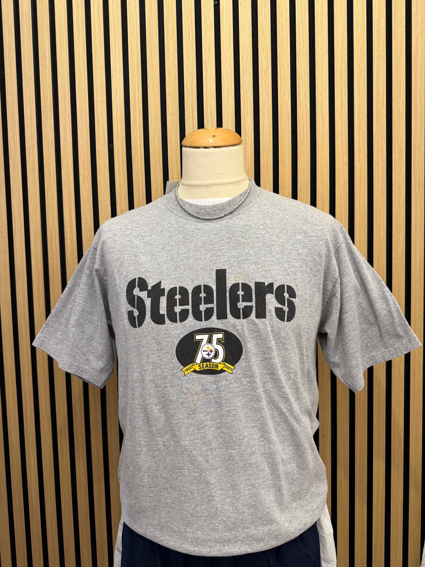 T-shirt Unisex Vintage Pittsburgh Steelers 75th Season – Commemorativa NFL Anni '00