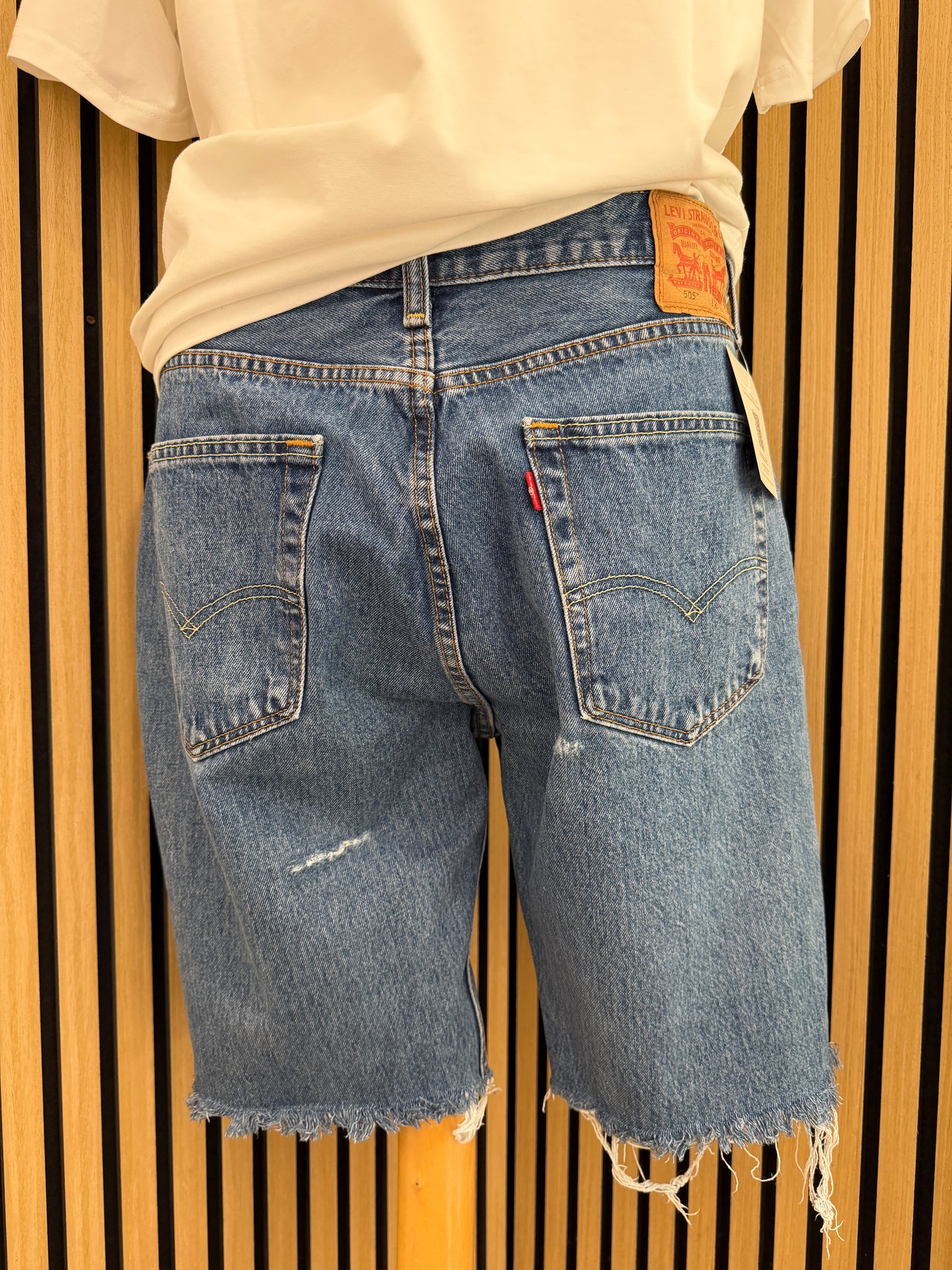 Shorts in Jeans Levi's 505 Regular Custom Cut-Off  tg46/48 ita