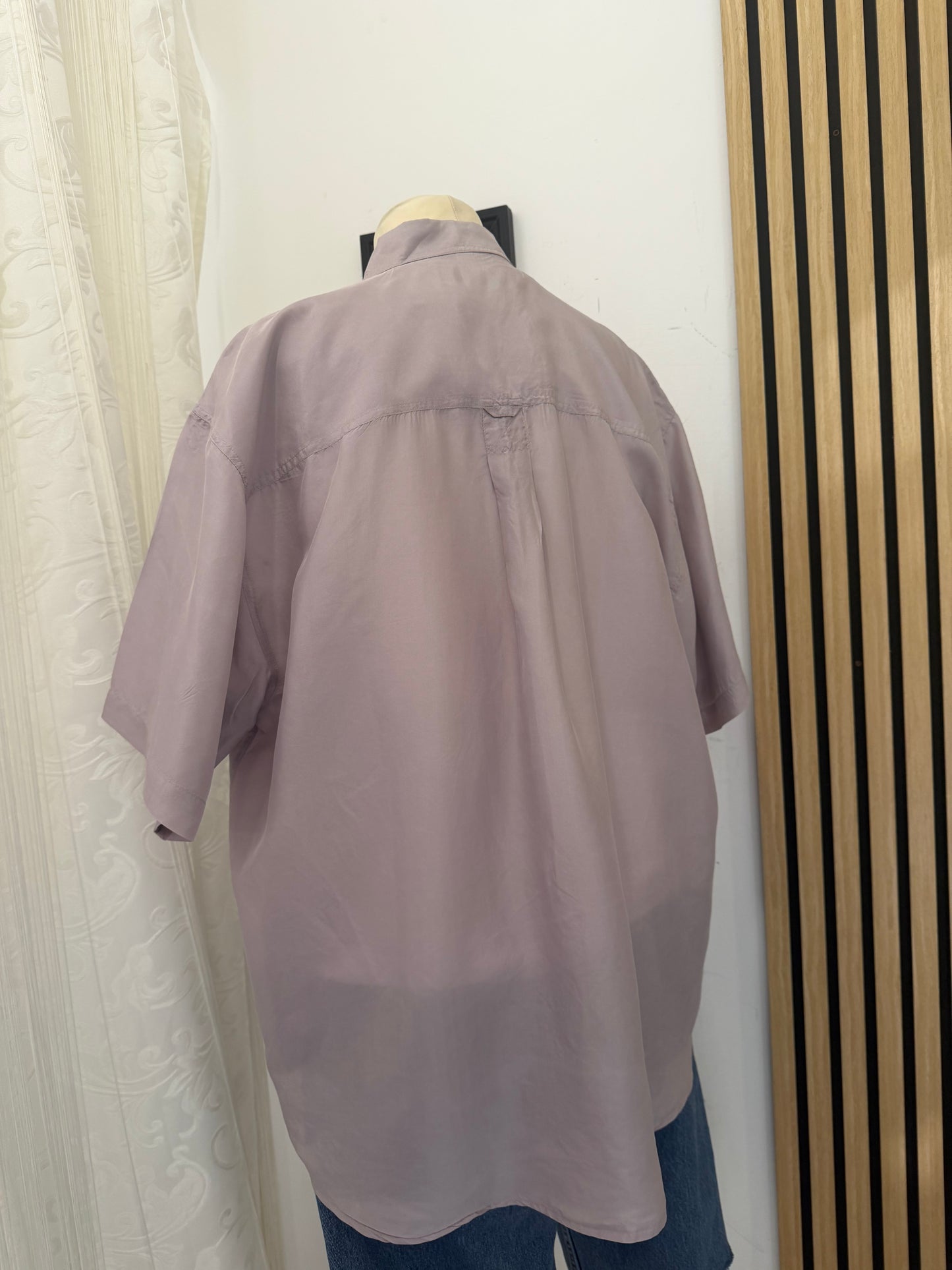 Camicia Vintage in seta lilla XL