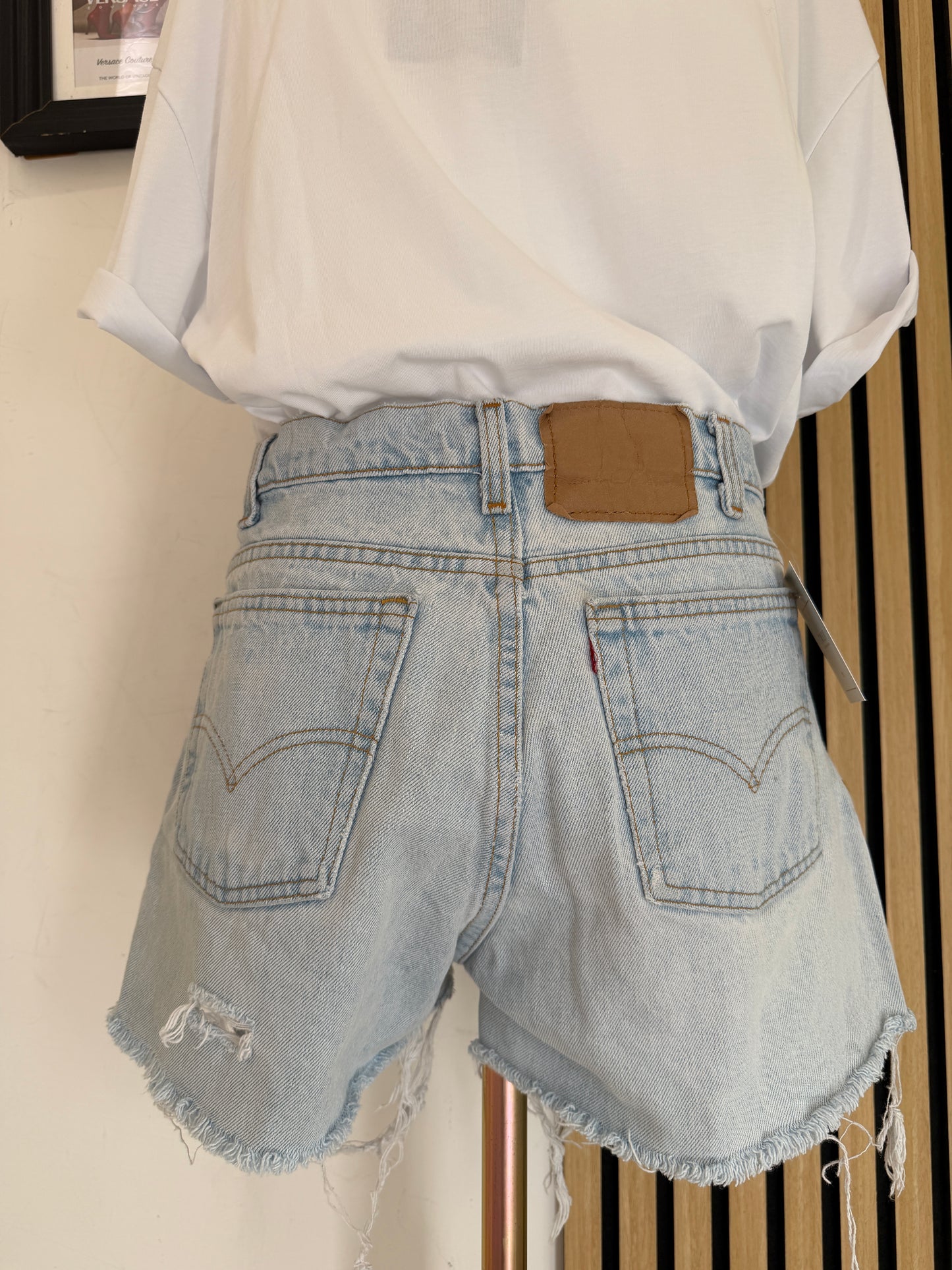 Shorts in Denim Levi's® con Toppe Handmade Custom 42it