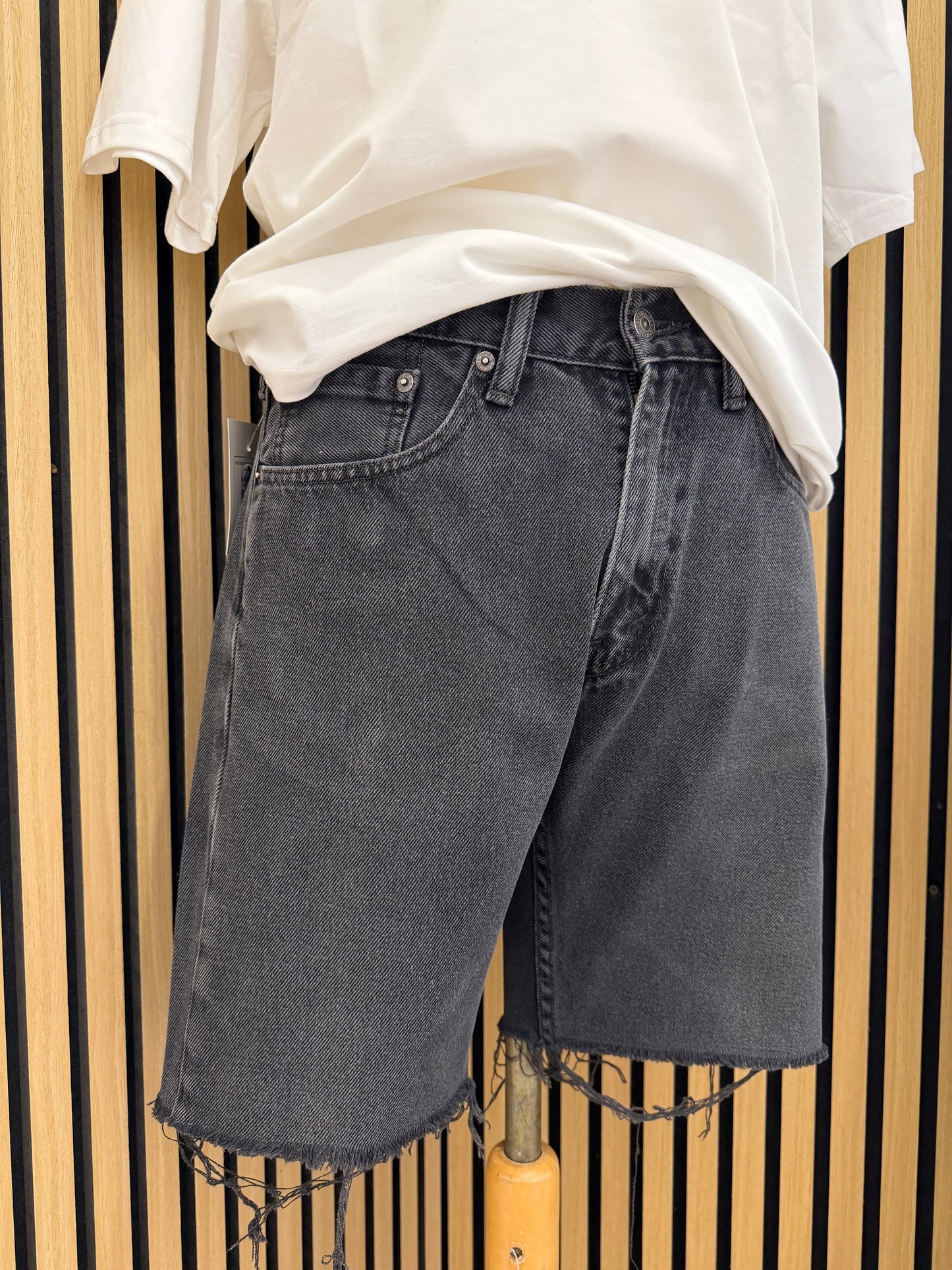 Bermuda in Denim Nero Vintage Levi's 505 unisex tg 44 ita