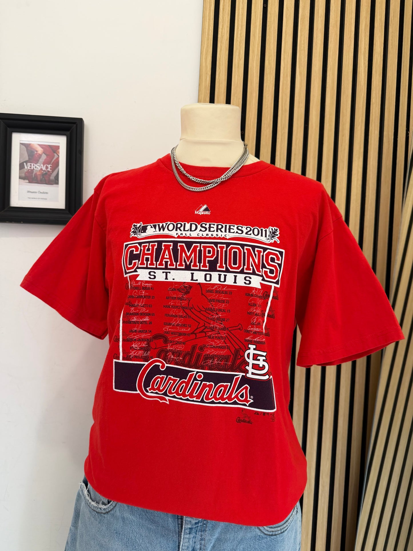 T-Shirt Vintage Majestic – St. Louis Cardinals World Series 2011