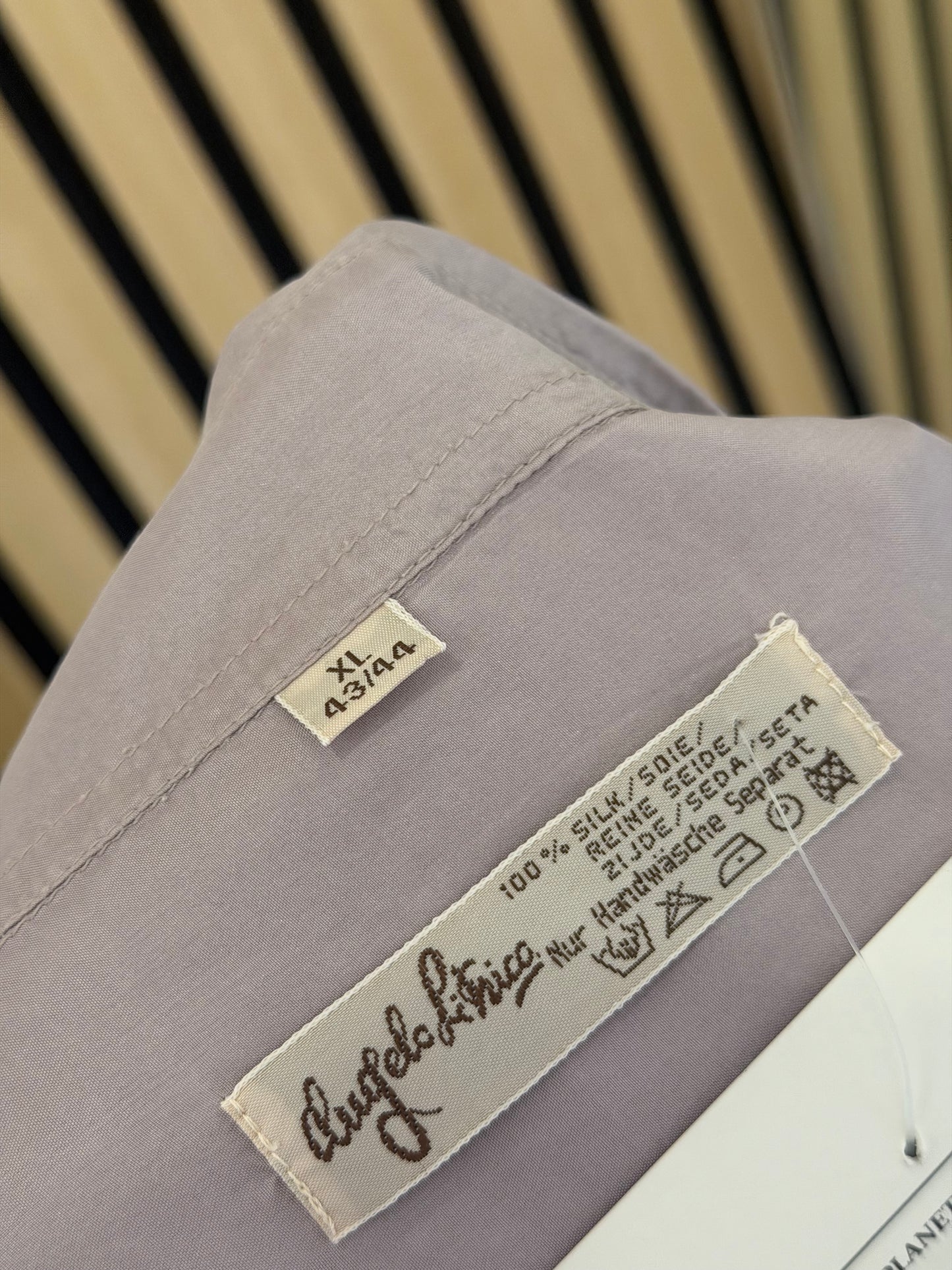 Camicia Vintage in seta lilla XL