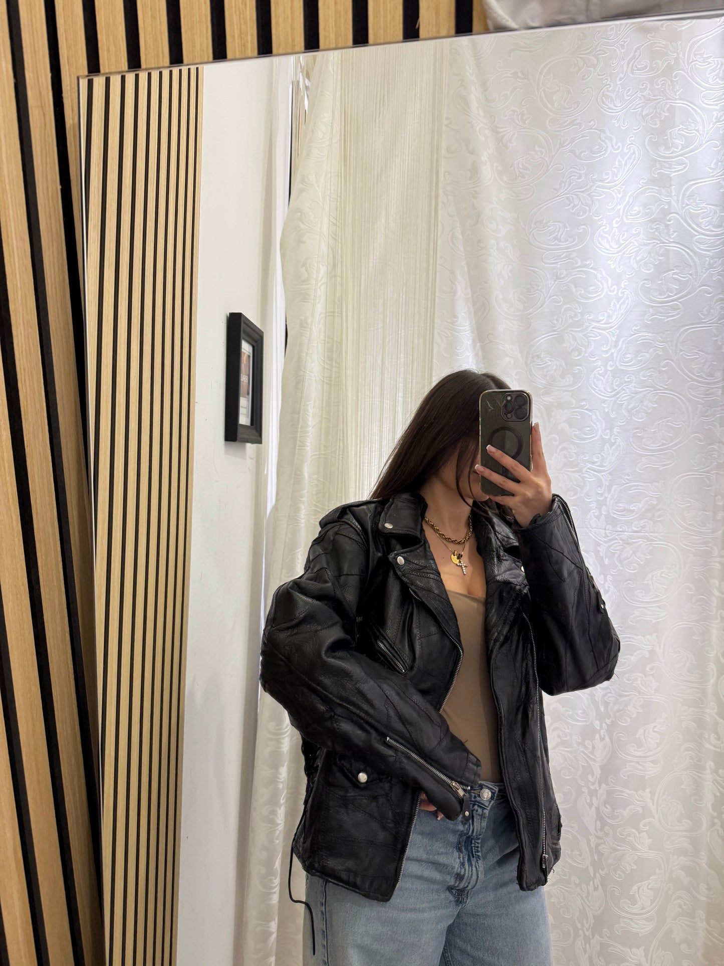 Chiodo in vera pelle, unisex