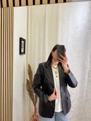 Blazer in vera pelle
