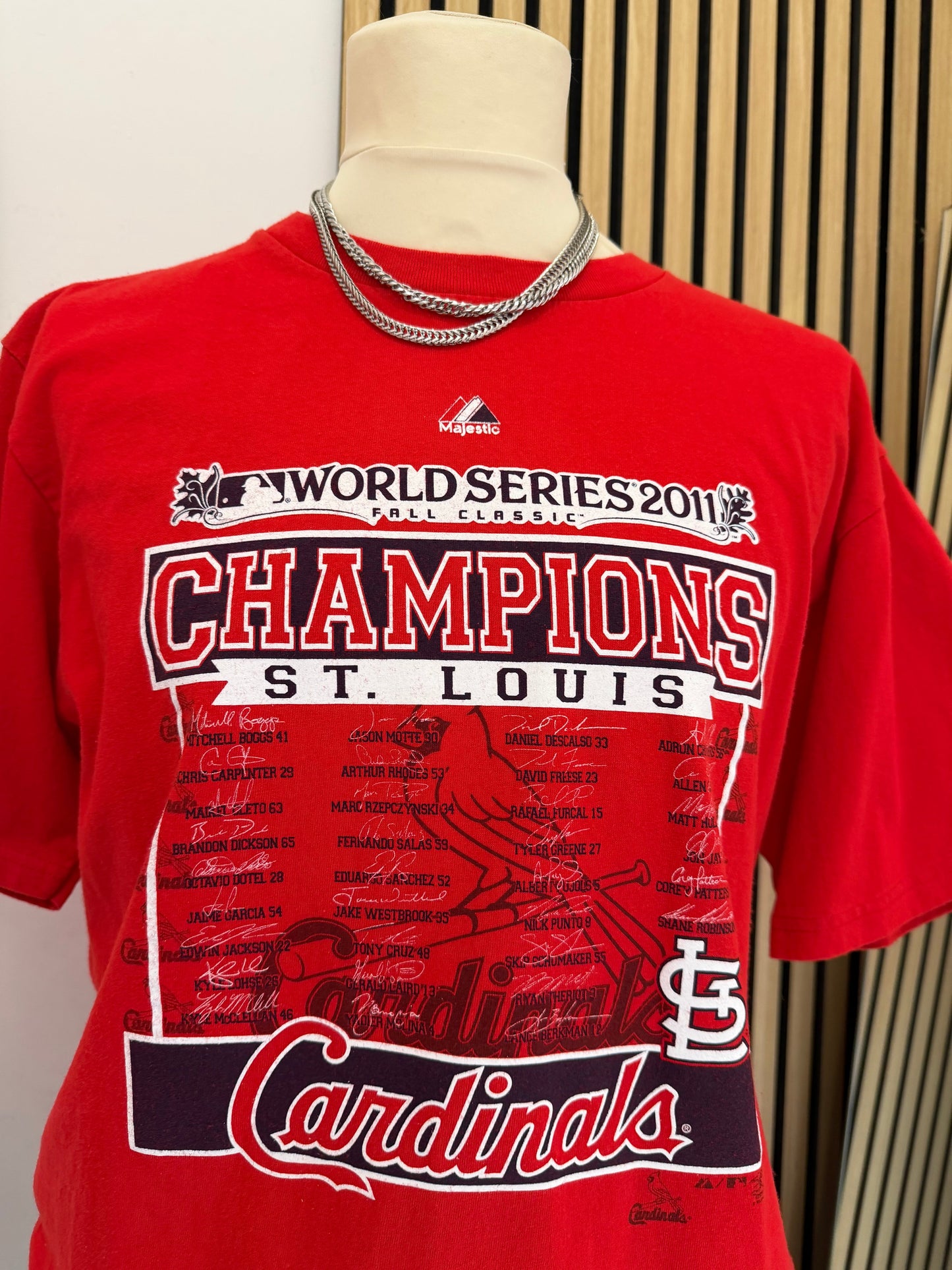 T-Shirt Vintage Majestic – St. Louis Cardinals World Series 2011