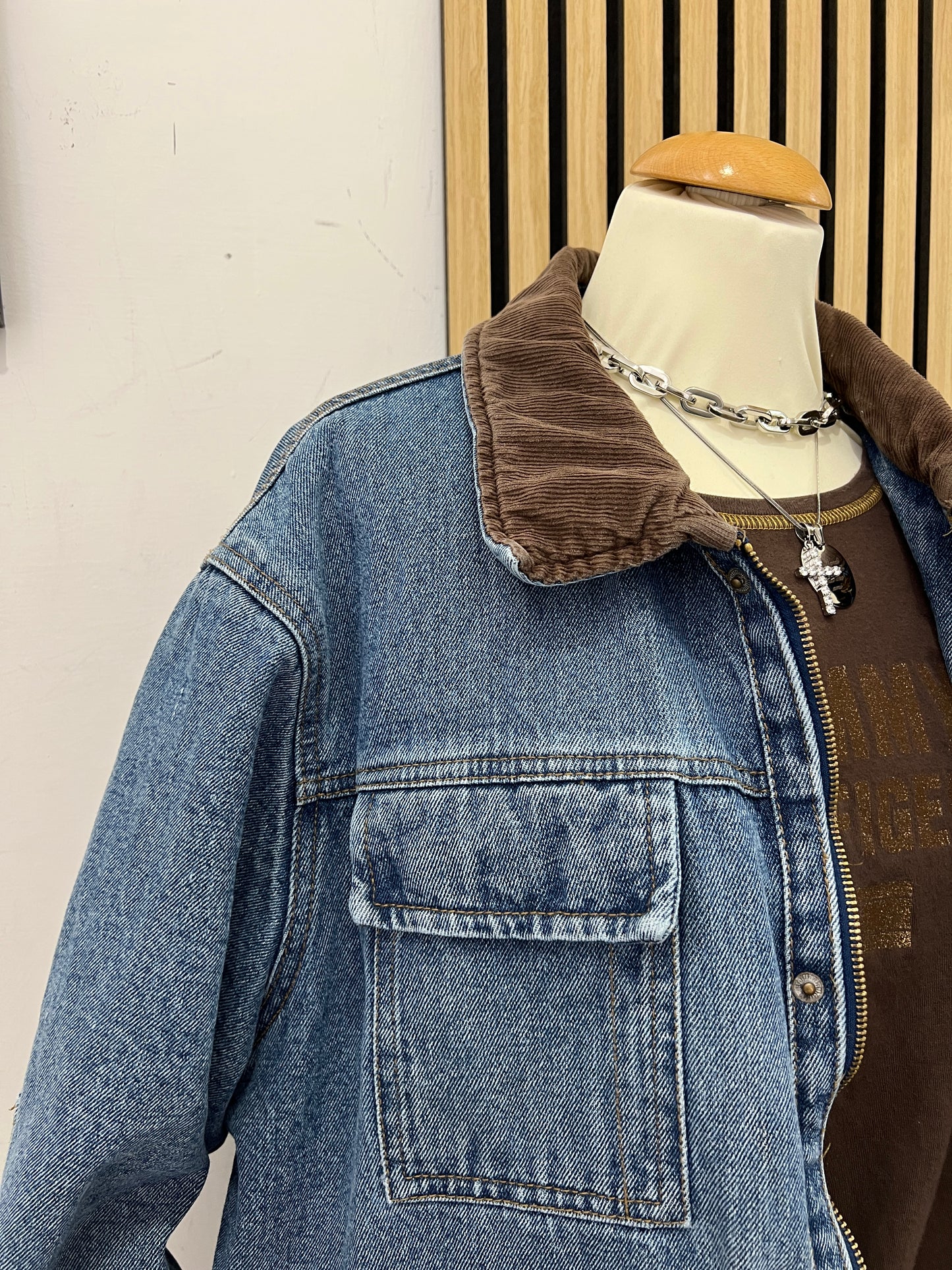 Giacca di Jeans Wrangler – Winter Field Jacket con Colletto in Velluto