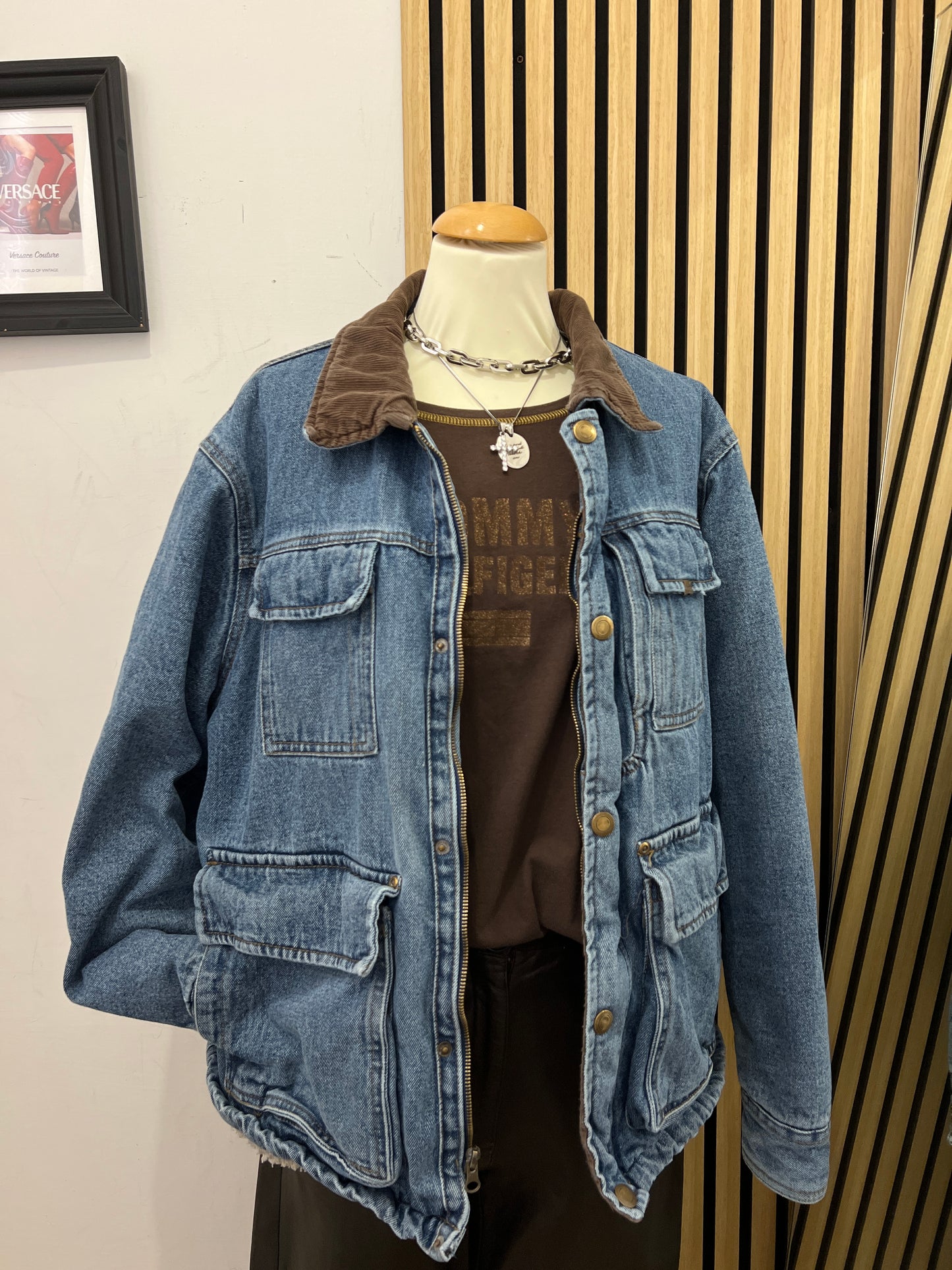 Giacca di Jeans Wrangler – Winter Field Jacket con Colletto in Velluto