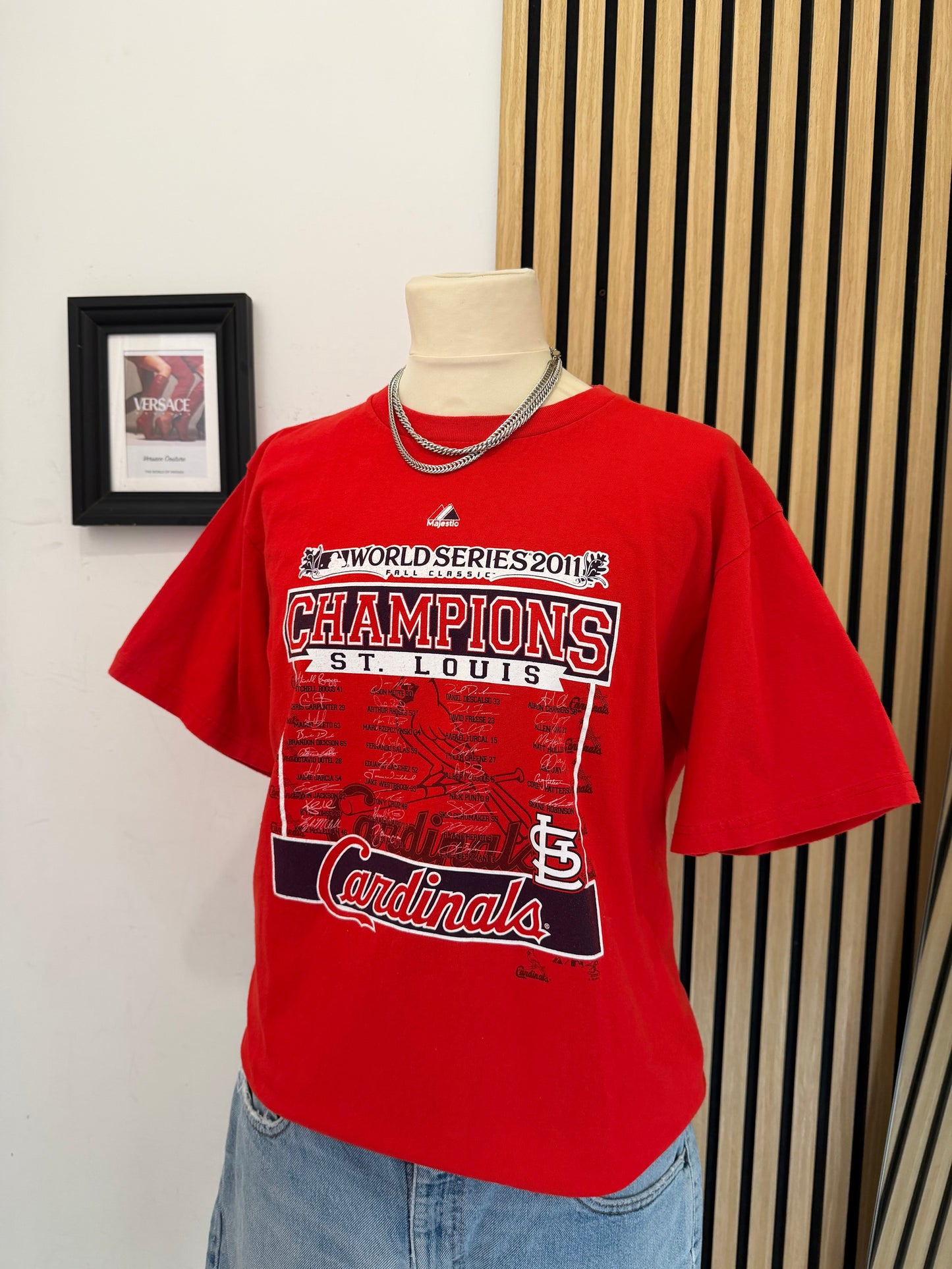 T-Shirt Vintage Majestic – St. Louis Cardinals World Series 2011